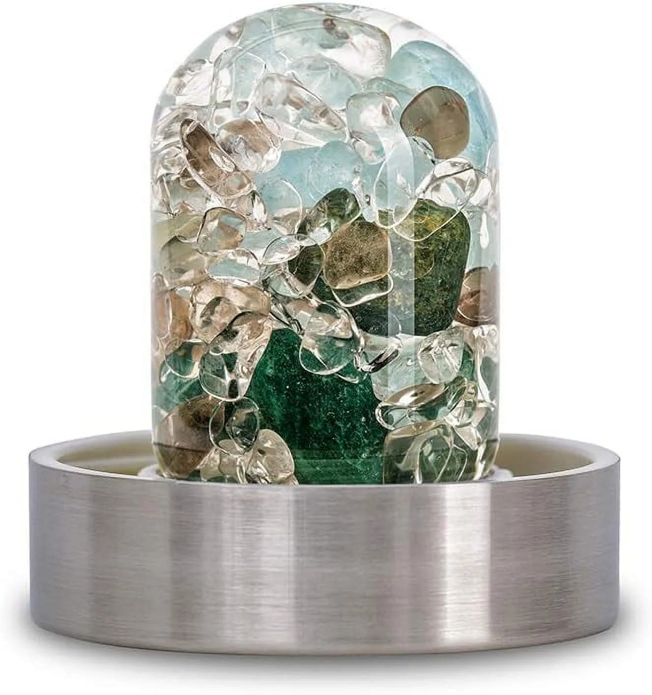 Gempod YOUNG Crystal Water Bottle With Aventurine, Aquamarine, Smoky Quartz & Clear Quartz