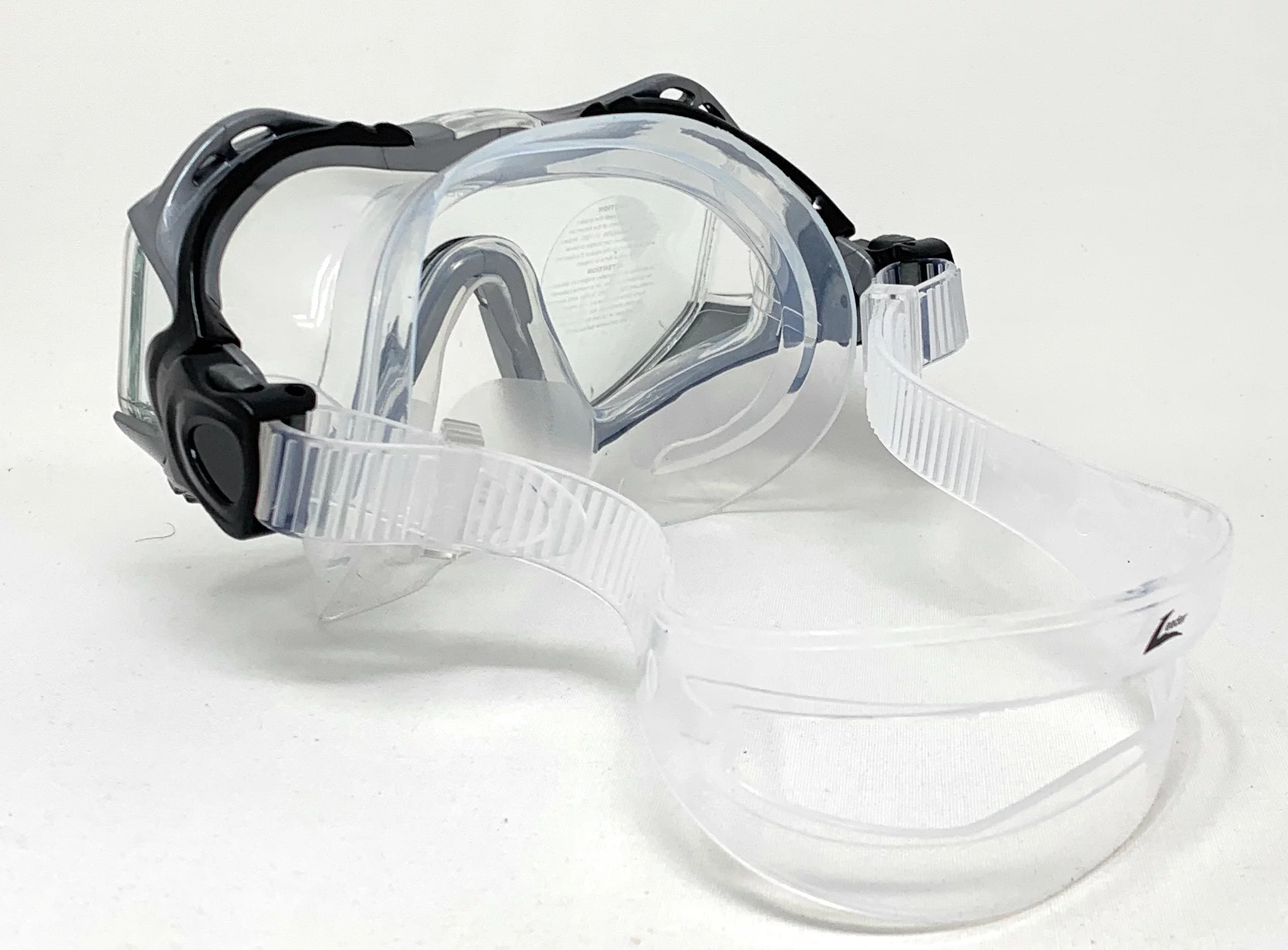 Leader xRx Adult Dive Mask w Rx Adapter Glass Lens Regular Fit Silver Unisex