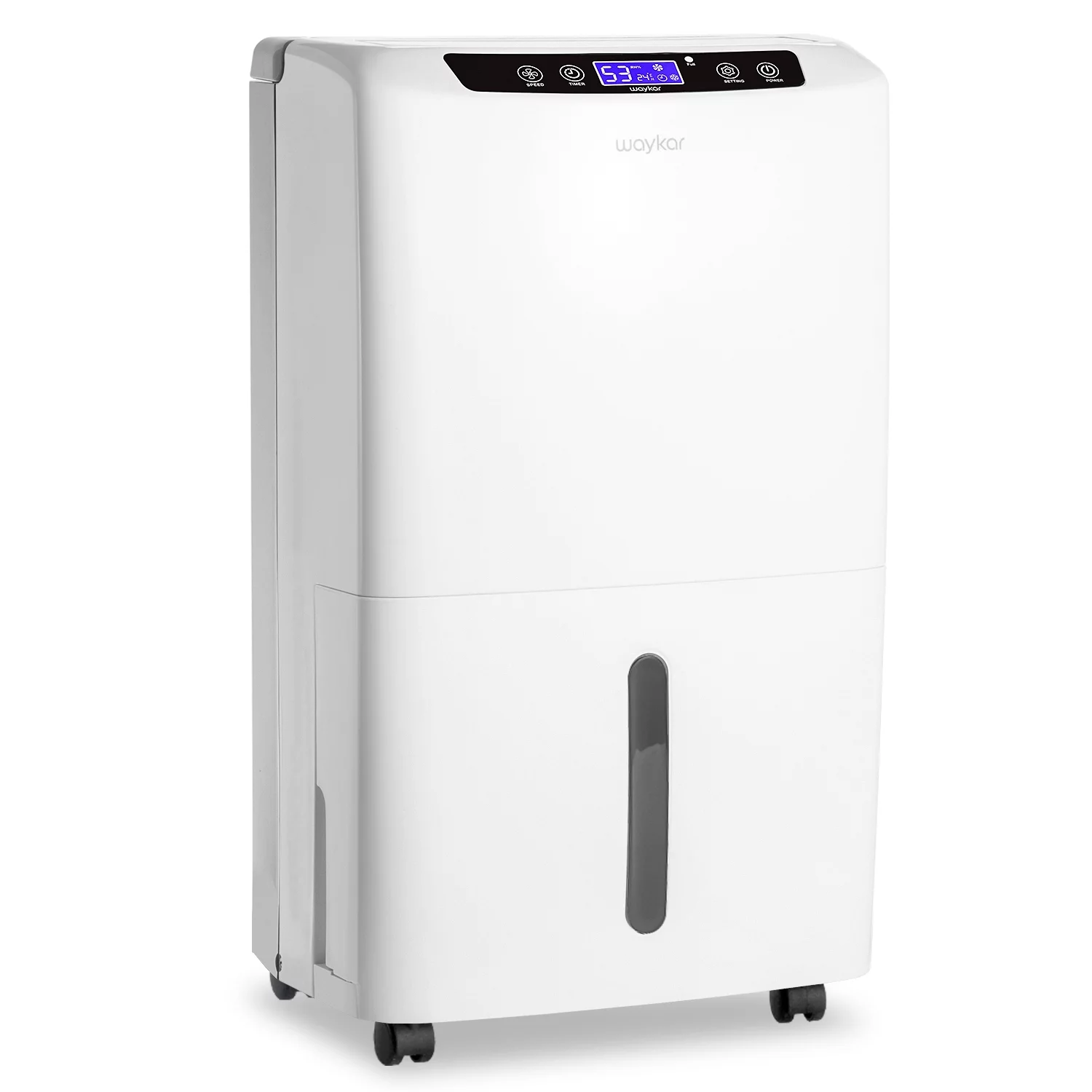 Waykar 34 Pints Dehumidifier for Basements and Home With Drain Hose, Spaces up to 2000 Sq Ft, 0.66 Gallon Water Tank Capacity, White
