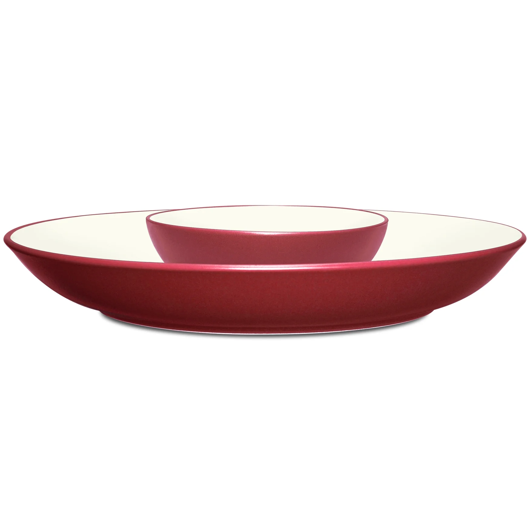 Noritake Colorwave Raspberry Chip and Dip Serving Bowl