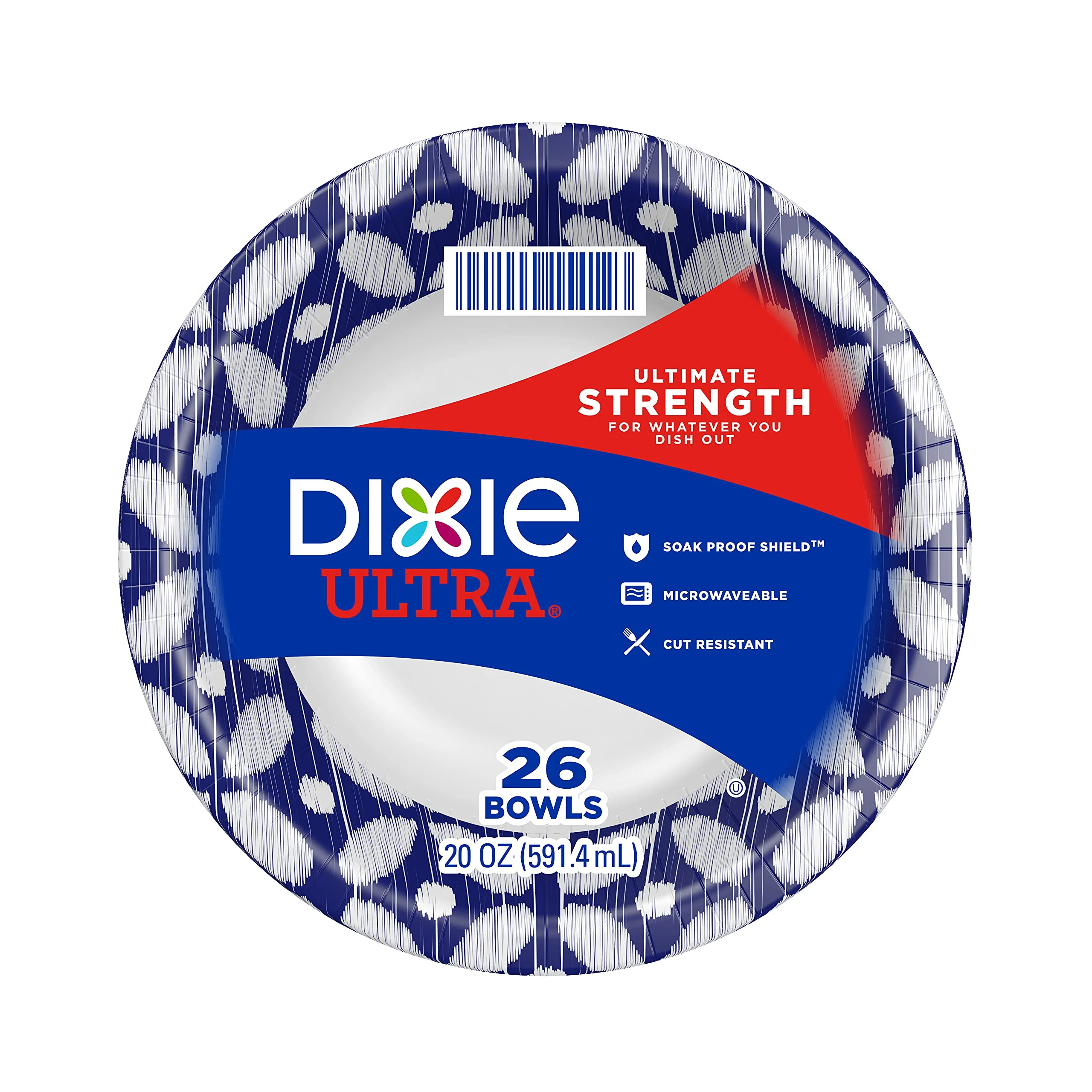 Dixie Ultra Paper Bowls - Experience 20Oz of Delightful Dinner and Lunch! Premium Printed Disposable Bowls, 26 Count (1 Pack Of 26 Bowls)