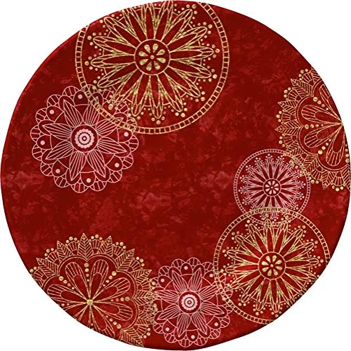 Merritt - Melamine Round Salad Plate - Scarlet & Gold - 8