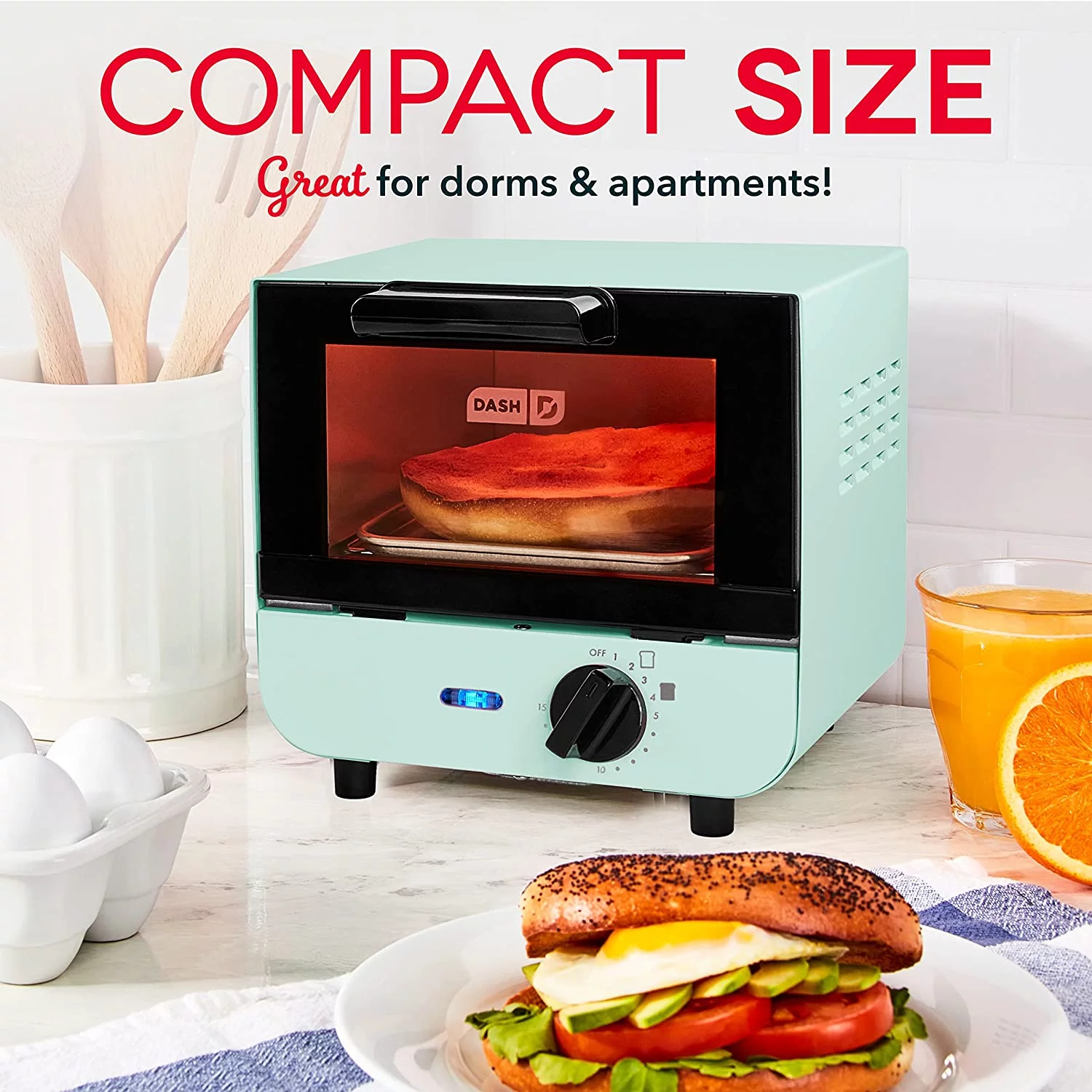 Dash Mini One-Slice Toaster Oven in Aqua