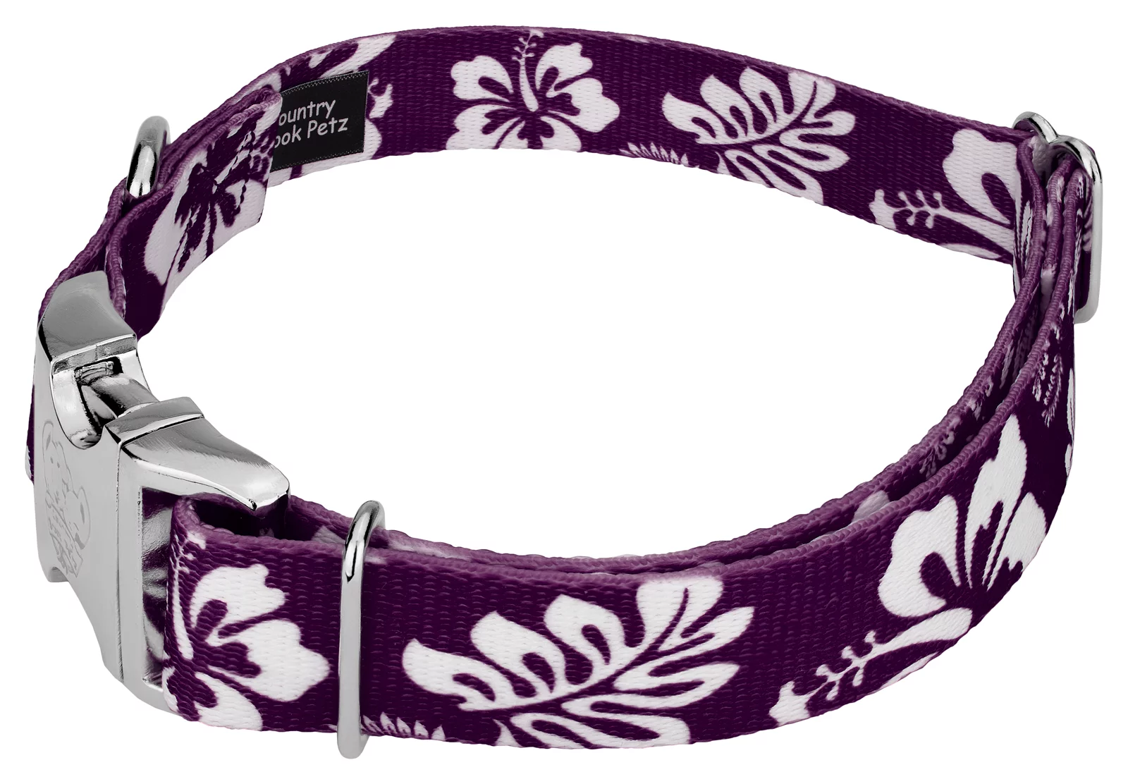 Country Brook Design&reg;  Purple Hawaiian Premium Dog Collar & Leash