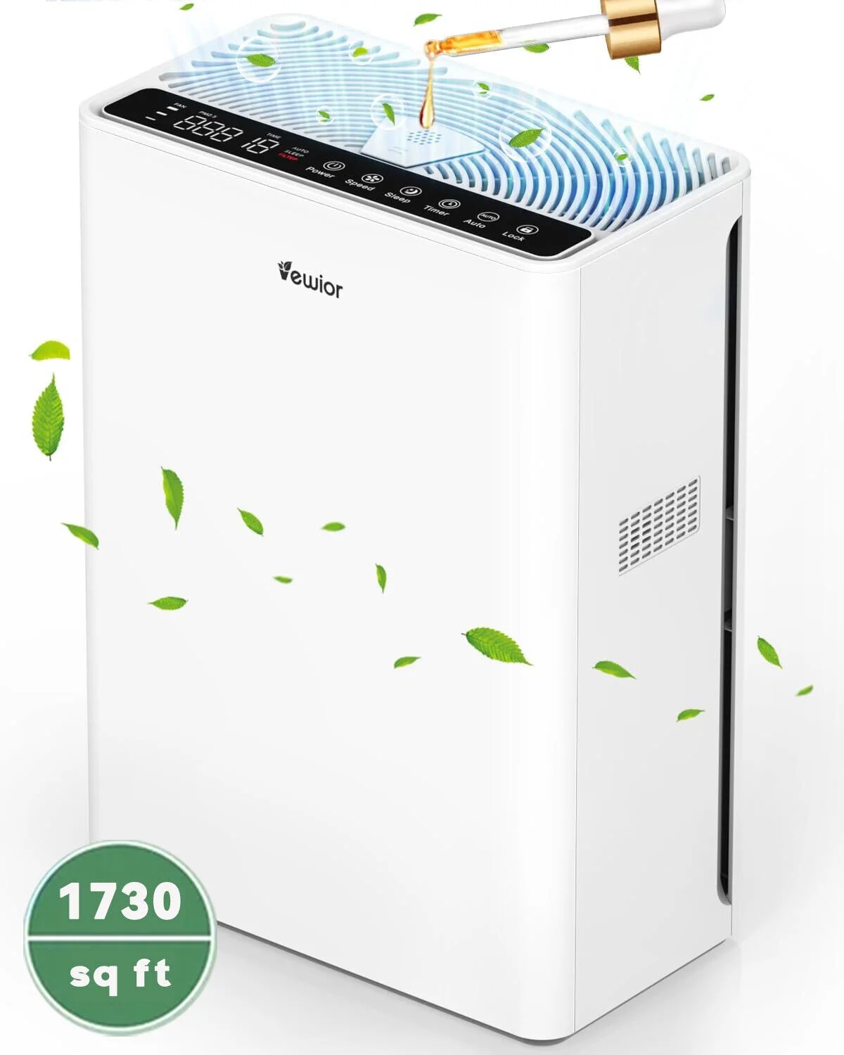 VEWIOR Air Purifiers Large Room up to 1730 Sq.Ft, H13 HEPA Air Cleaner for Pets Dander Smoke Pollen