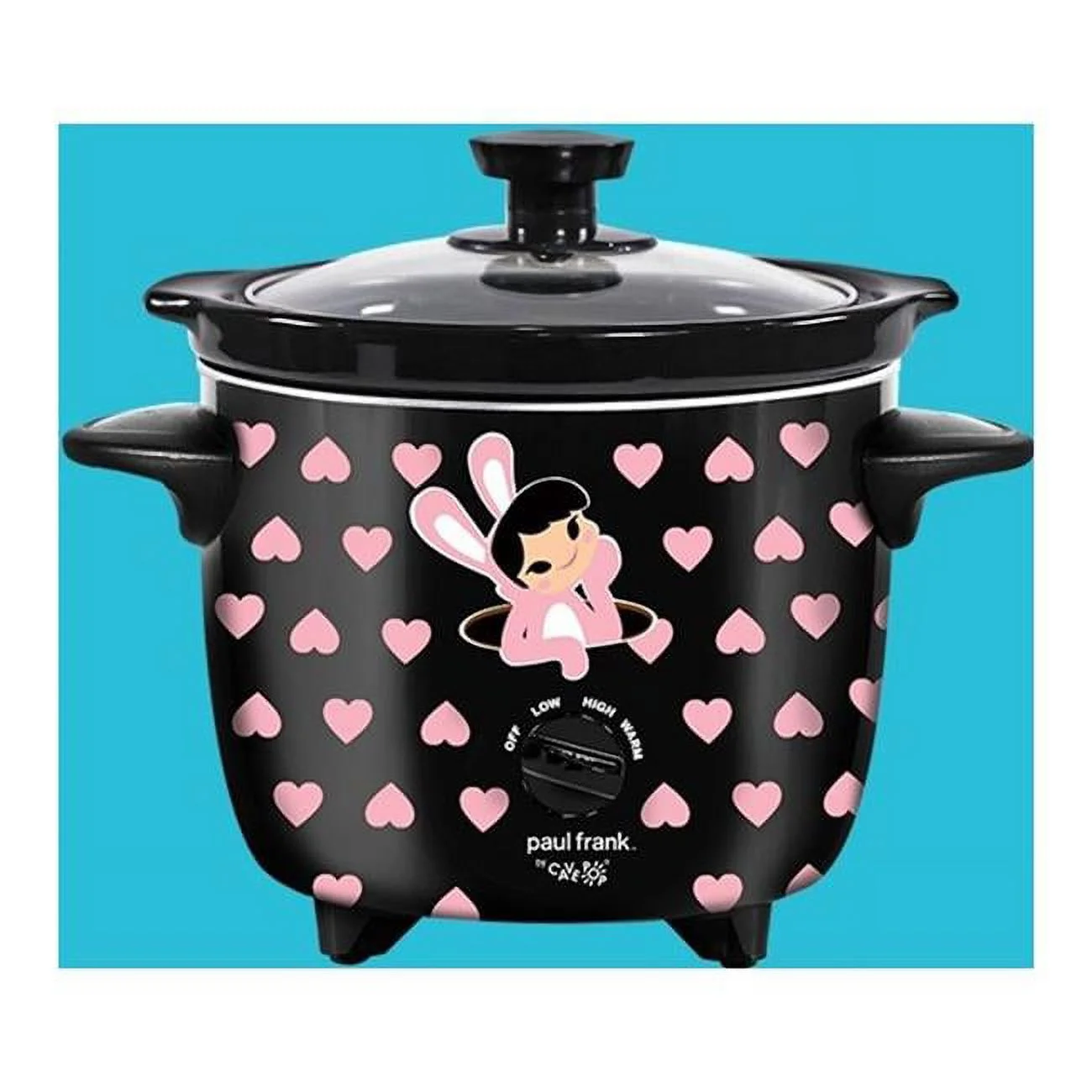 212 Main PFS-2QSLCK-BLK 2 qt. Paul Frank Round Slow Cooker - Black