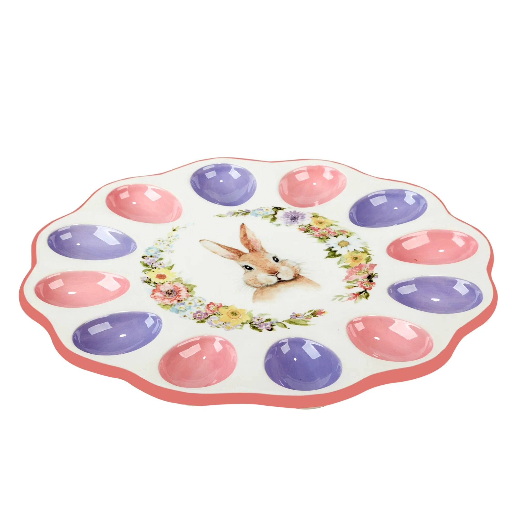 Certified International  Easter Garden 3-D Deviled Egg Plate, 12
