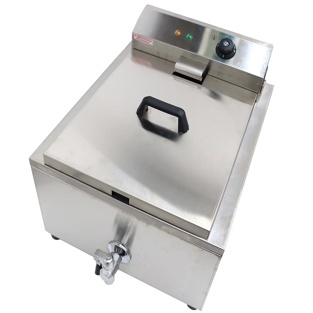 INTSUPERMAI Commerical Funnel Cake Fryer with 2 Ring Molds Electric Stainless Steel