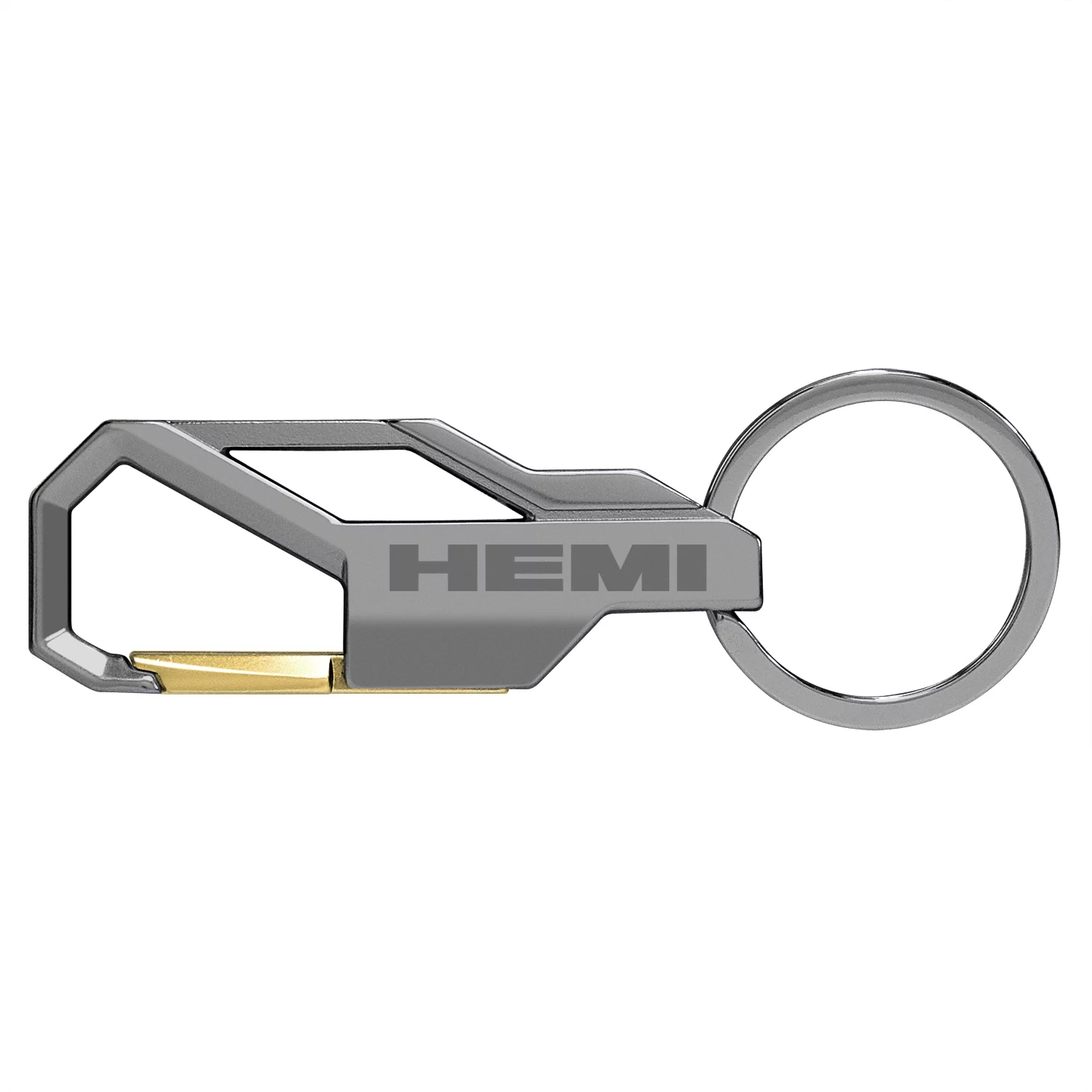 iPick Image for HEMI Logo Gunmetal Black Carabiner-style Snap Hook Metal Key Chain, Official Licensed