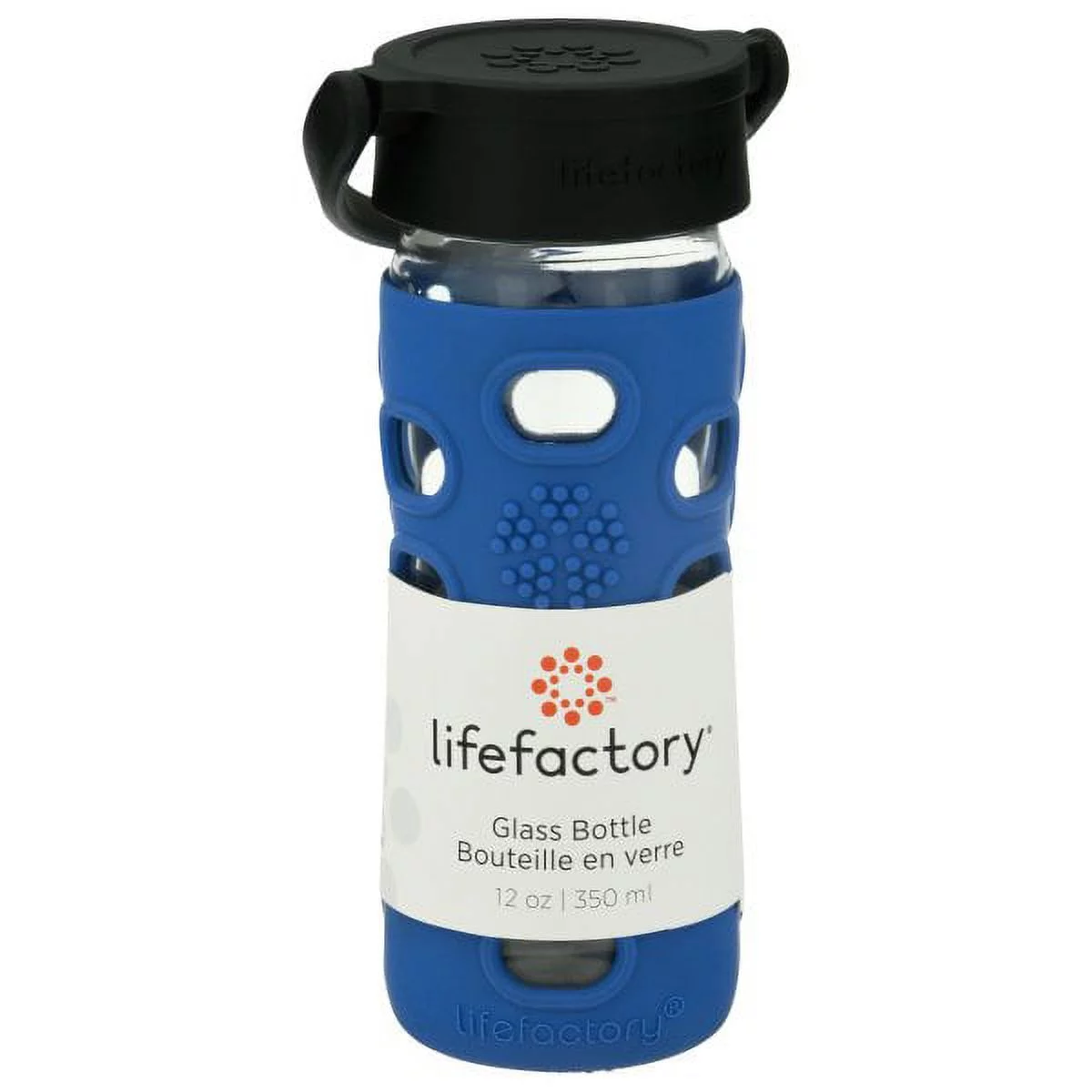 Lifefactory - Glass Water Bottle with Classic Cap and Silicone Sleeve Core 2.0 Cobalt Blue - 12 fl. oz.