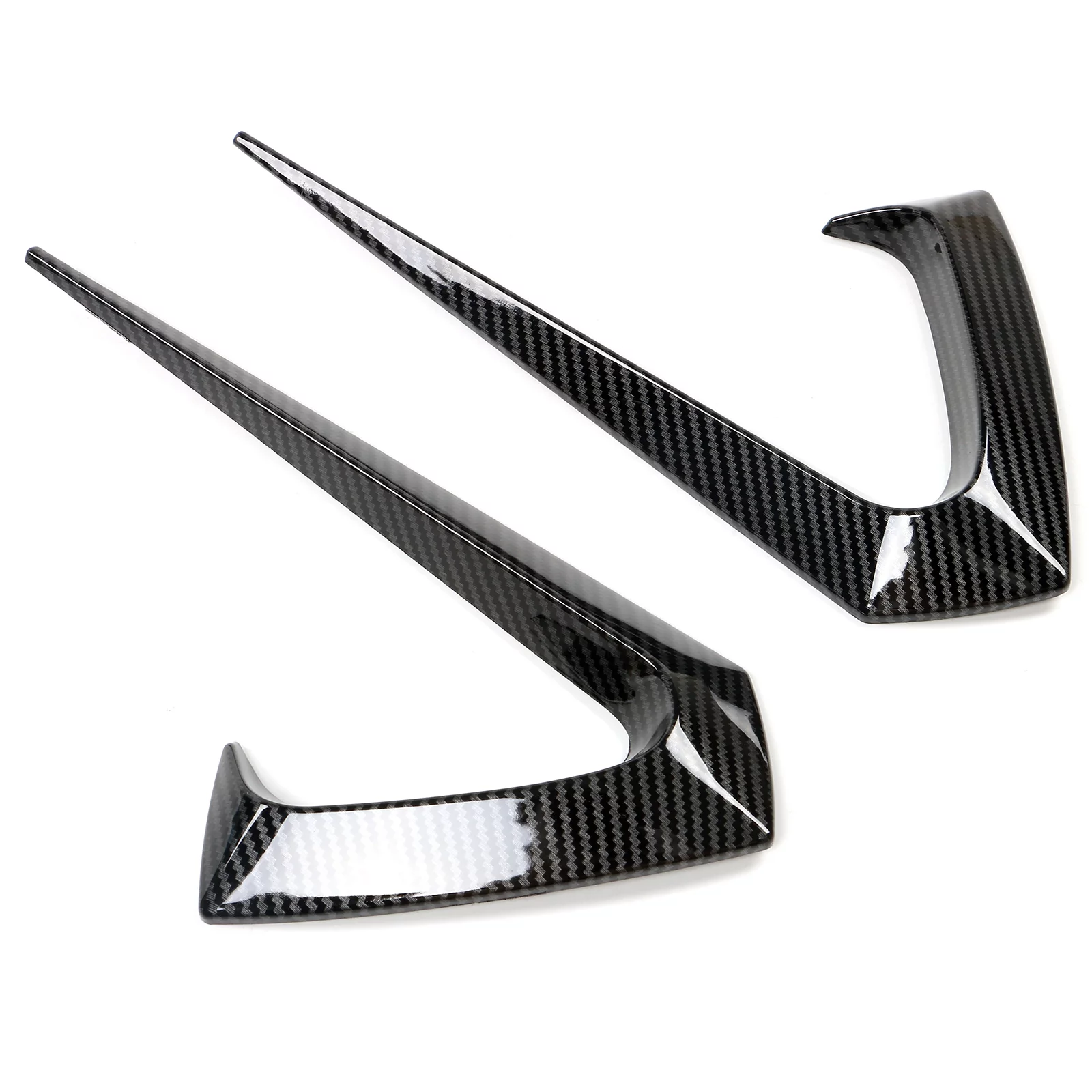 Ikon Motorsports Side Fender Vents Compatible With 2017-2023 Tesla Model 3 Carbon Fiber Print IKON Style ABS Plastic Driver Passenger Side Air Flow Camera Vent Cover Decor Trim 2PC