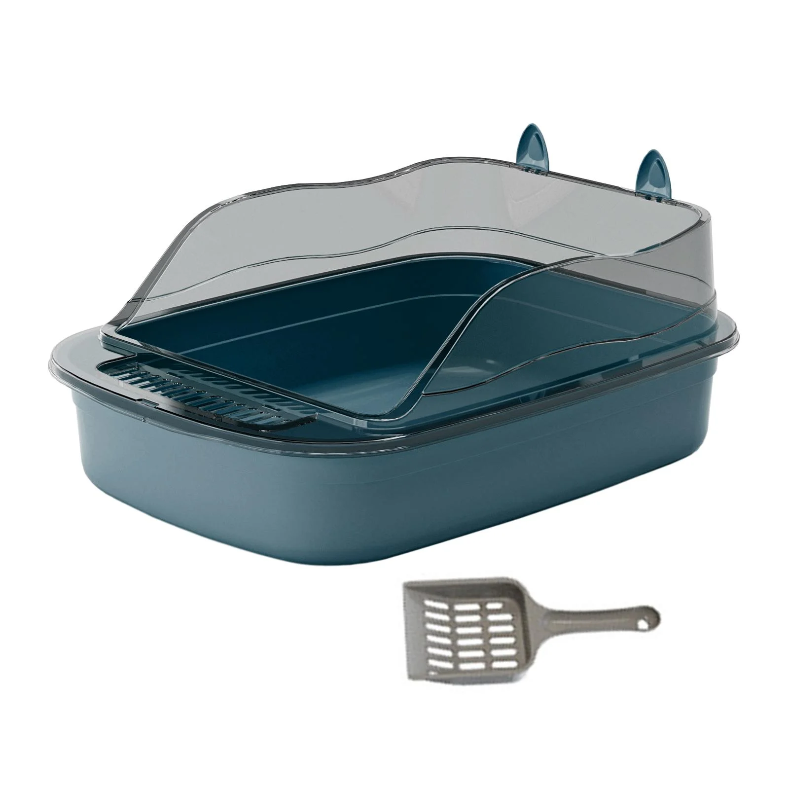 DOLITY Cat 50x34x18cm Cartoon Appearance Cat Sandbox Kitten Potty Toilet blue