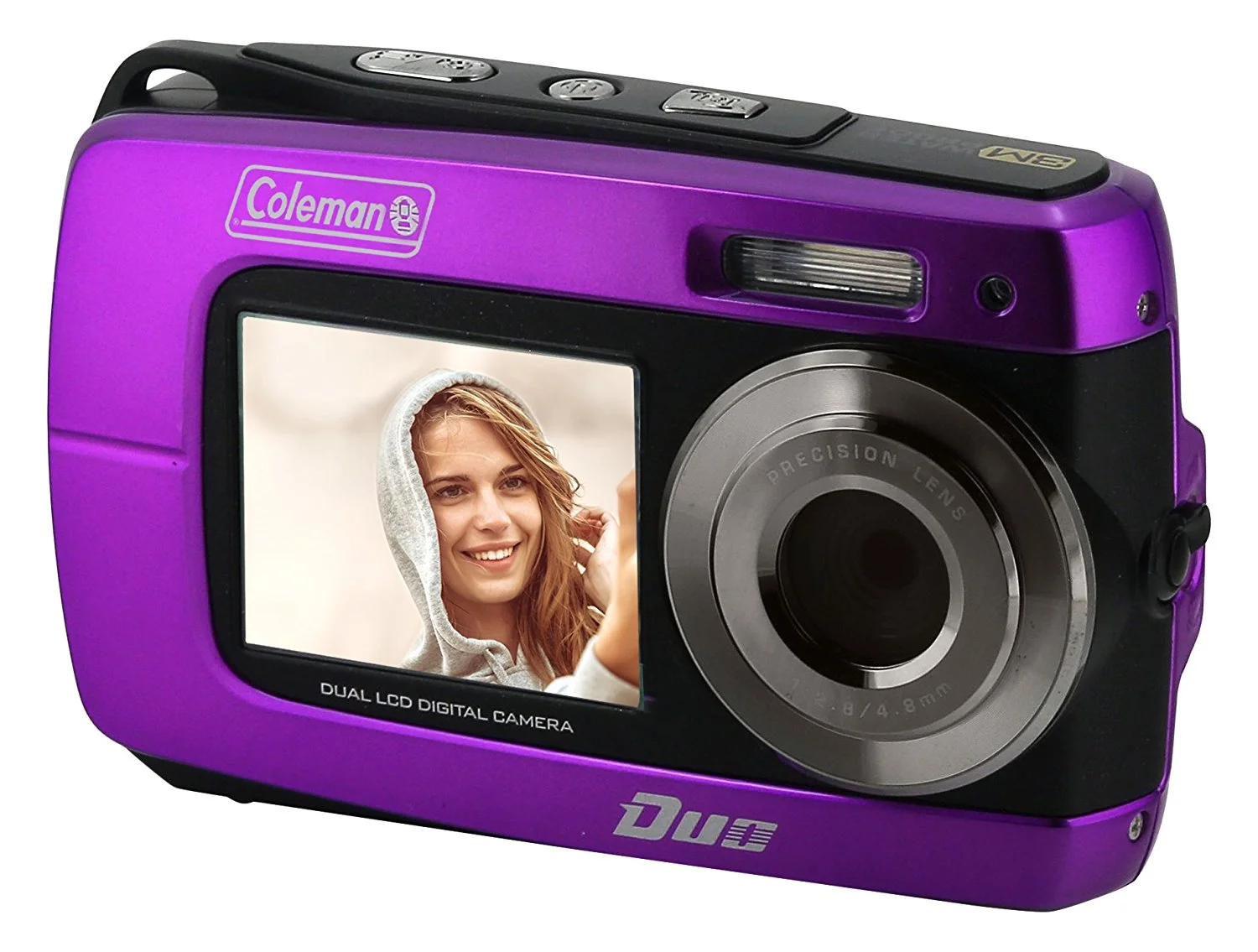 Coleman 2V8WP-P Duo2 18.0 MP HD Underwater Video Camera with Dual LCD, Purple