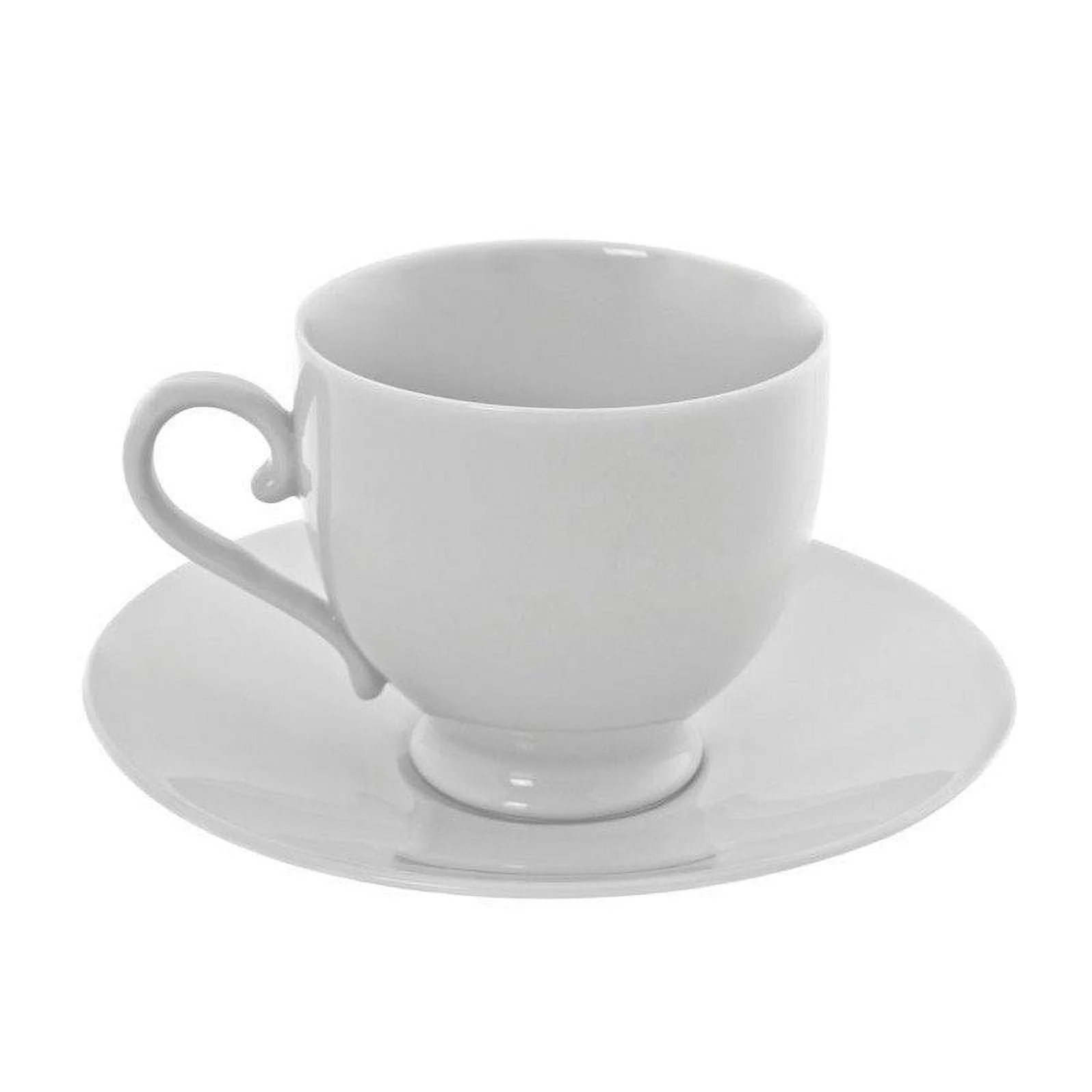 10 Strawberry Street Royal White Sophia Cup and Saucer (Set of 6)