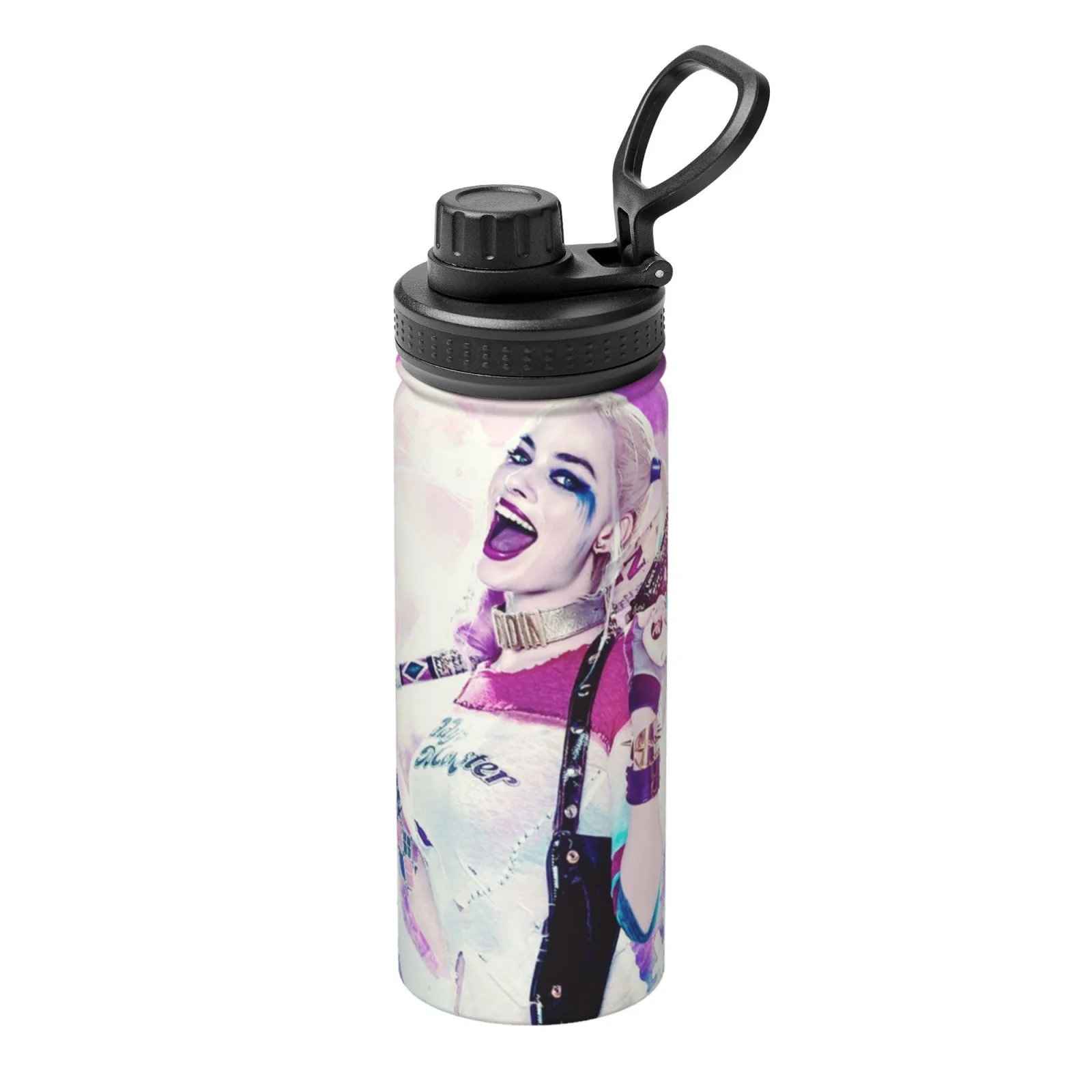 Harley Quinn Sports Insulated Water Bottles Kettle Stainless Steel Portable Cup18OZ For Travel Gym School