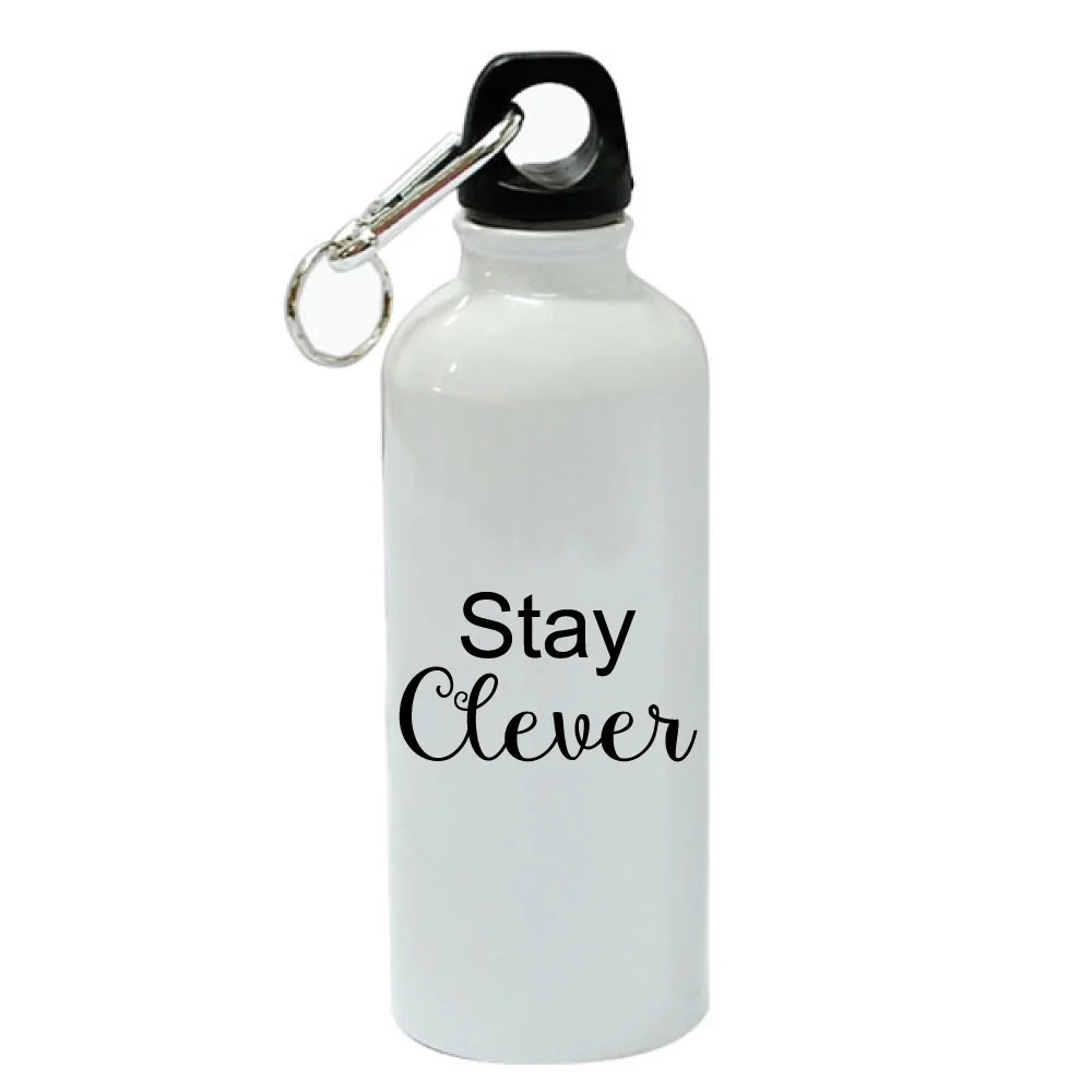 Stay Clever White Aluminum Sports 20 oz Water Bottle