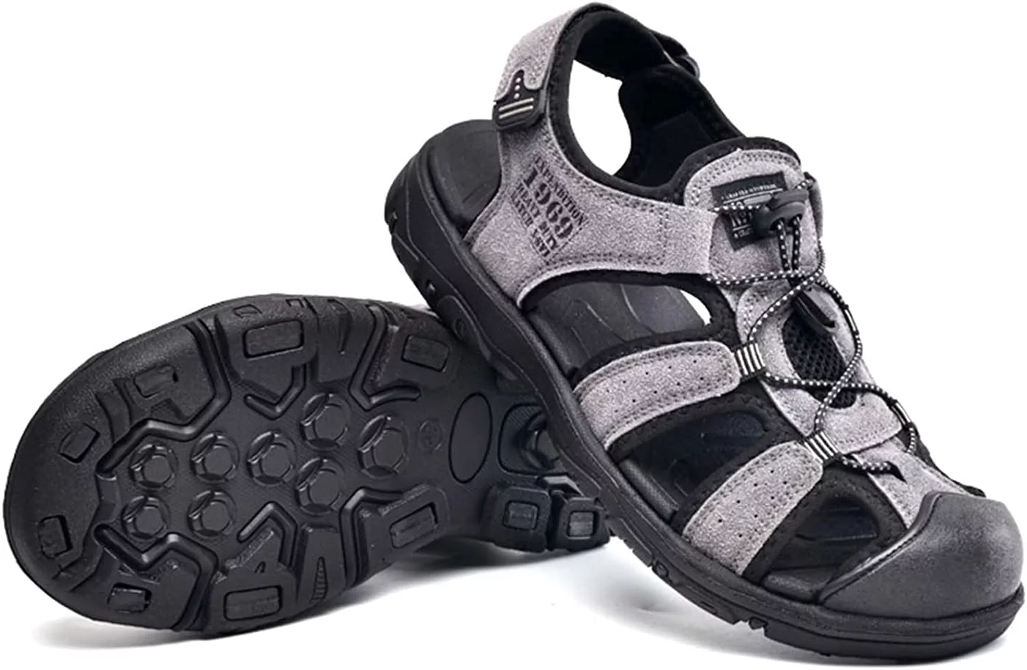 Men's Summer Athletic Sandals Closed Toe Fisherman Shoes Outdoor Hiking Sports Sandals Beach Shoes Water Shoes