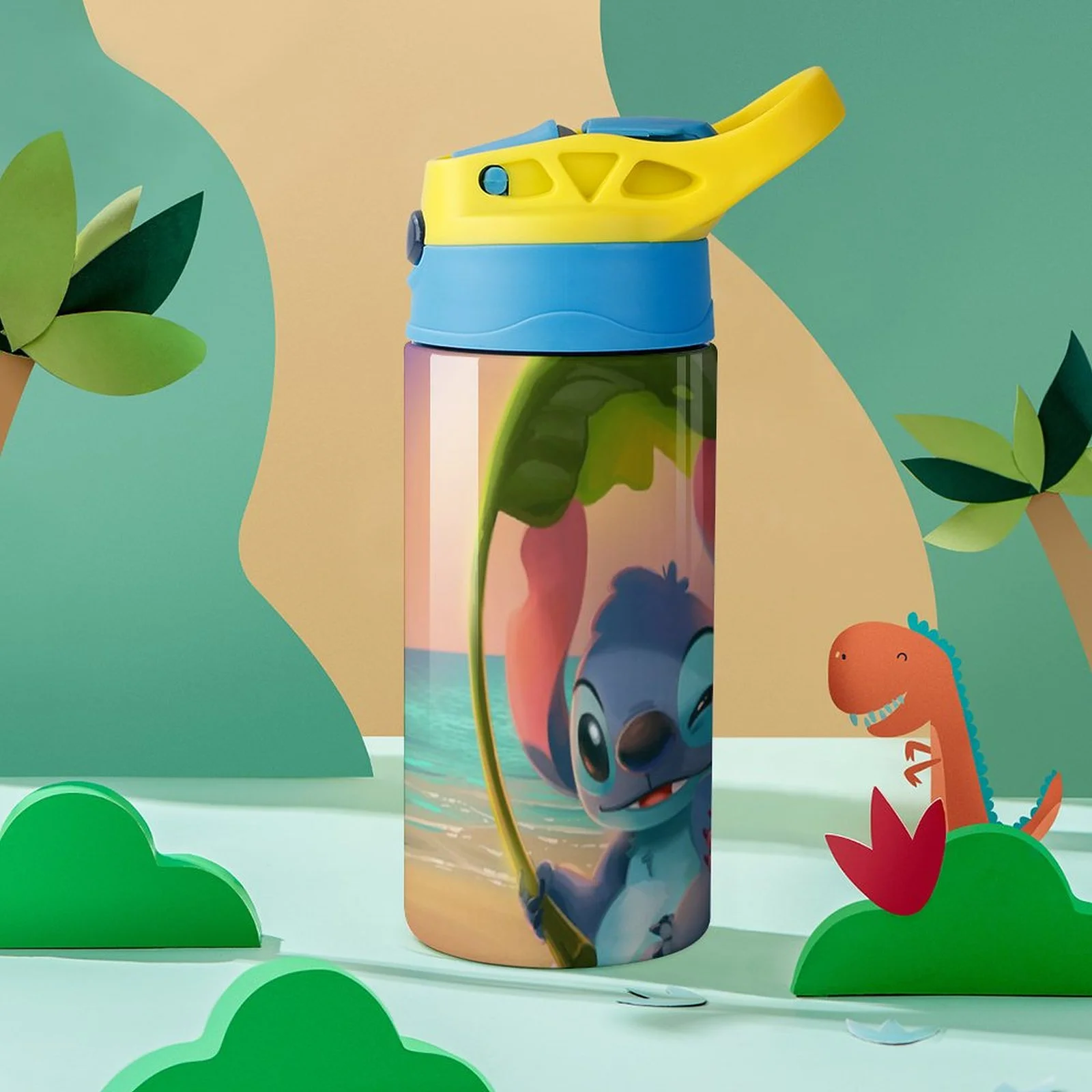 Stitch Cute Animals Children's Water Bottle Vacuum Insulated Stainless Steel Cup With Straw Toddler Thermoses