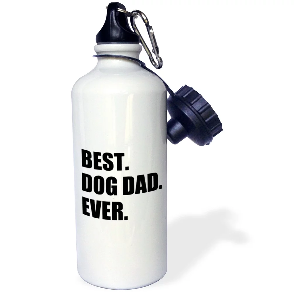 Best Dog Dad Ever - fun pet owner gifts for him - animal lover text 21 oz Sports Water Bottle wb-184992-1