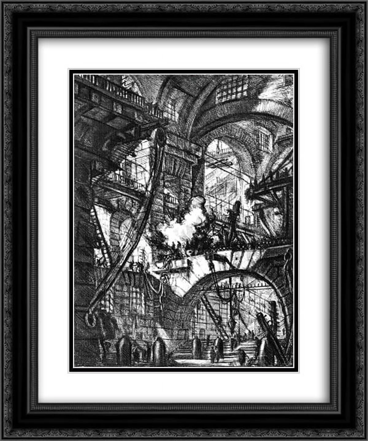 Giovanni Battista Piranesi 2x Matted 20x24 Black Ornate Framed Art Print 'The Prisons (plate V)'