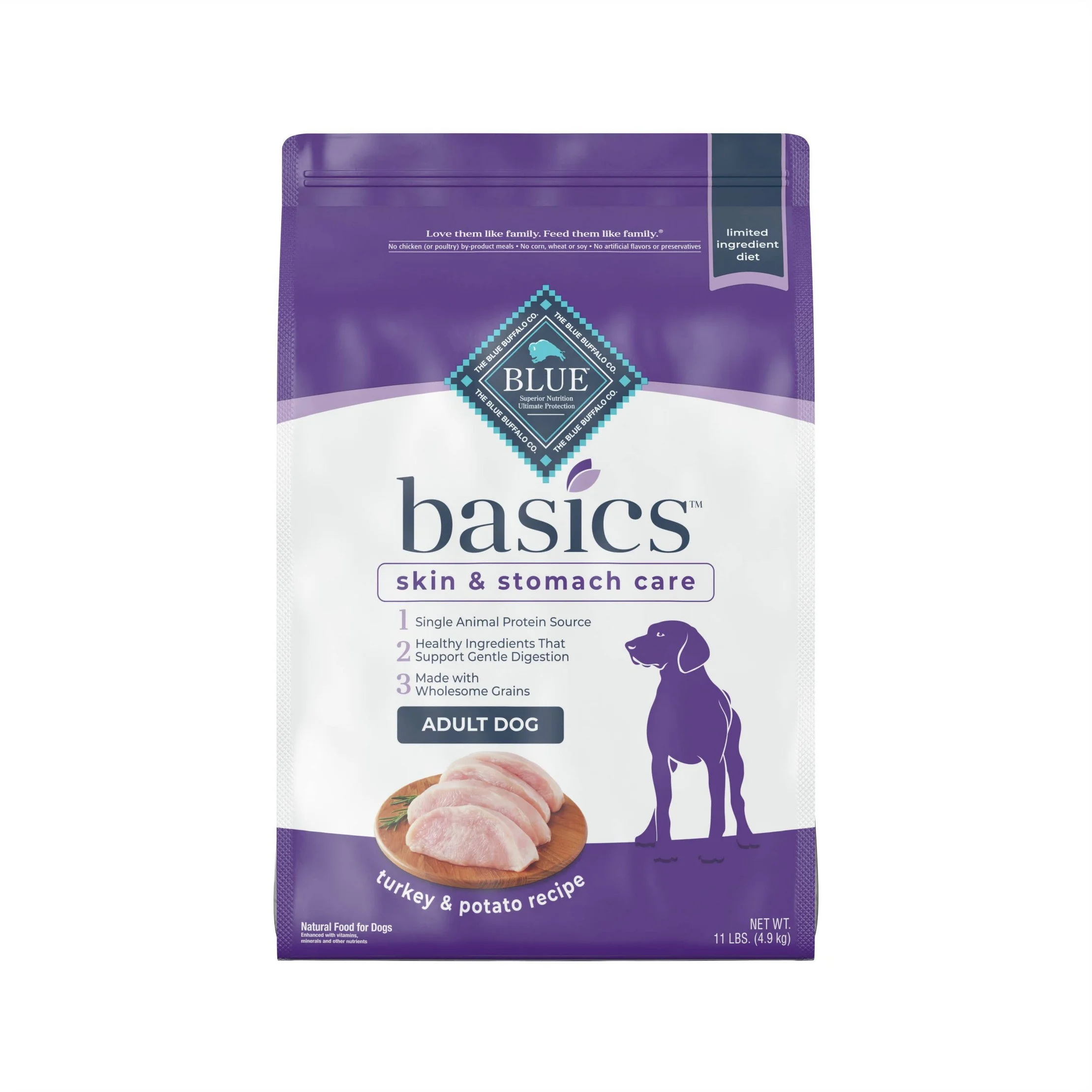 Basics Skin & Stomach Care Natural Adult Dry Dog Food with Turkey & Potato - 11lbs