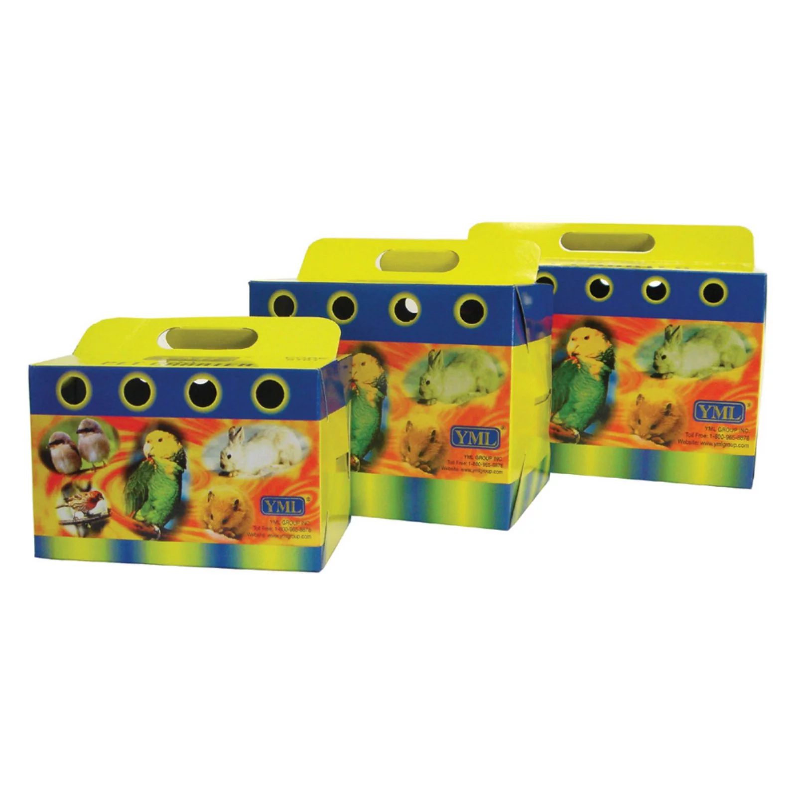 YML Group Modern Portable Cardboard Carrier for Small Animals or Birds - Large, Lot of 100