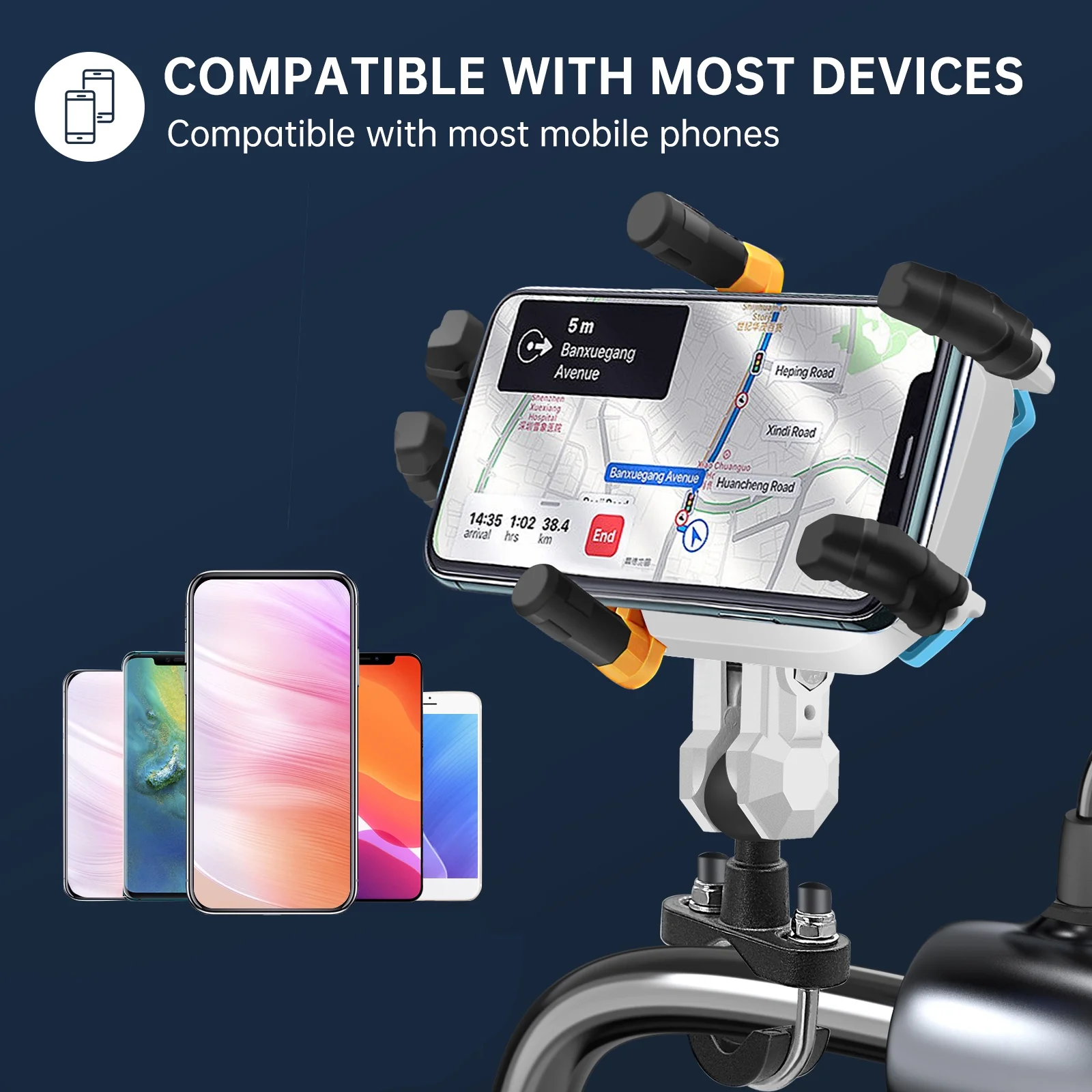 Dadypet Phone Mount Holder,Cell -Theft Rotation Motorbike Handlebar Mount Rotation Motorbike Handlebar Mount Waterproof Cell QISUO COMETX ERYUE Mount Mount Rotation  Screw Cell -Theft Rotation