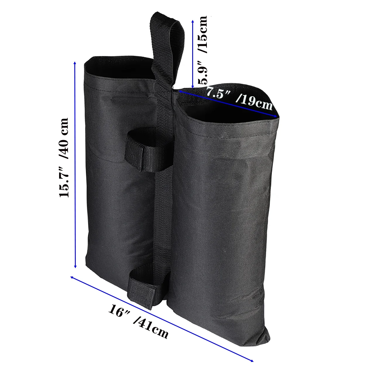 GOGHOST Canopy Weight Bags for Pop up Canopy Tent, Sand Bags for Instant Outdoor Sun Shelter Canopy,Heavy Duty Tent Weight Bags for Patio Umbrella Base, Set of 4 Black