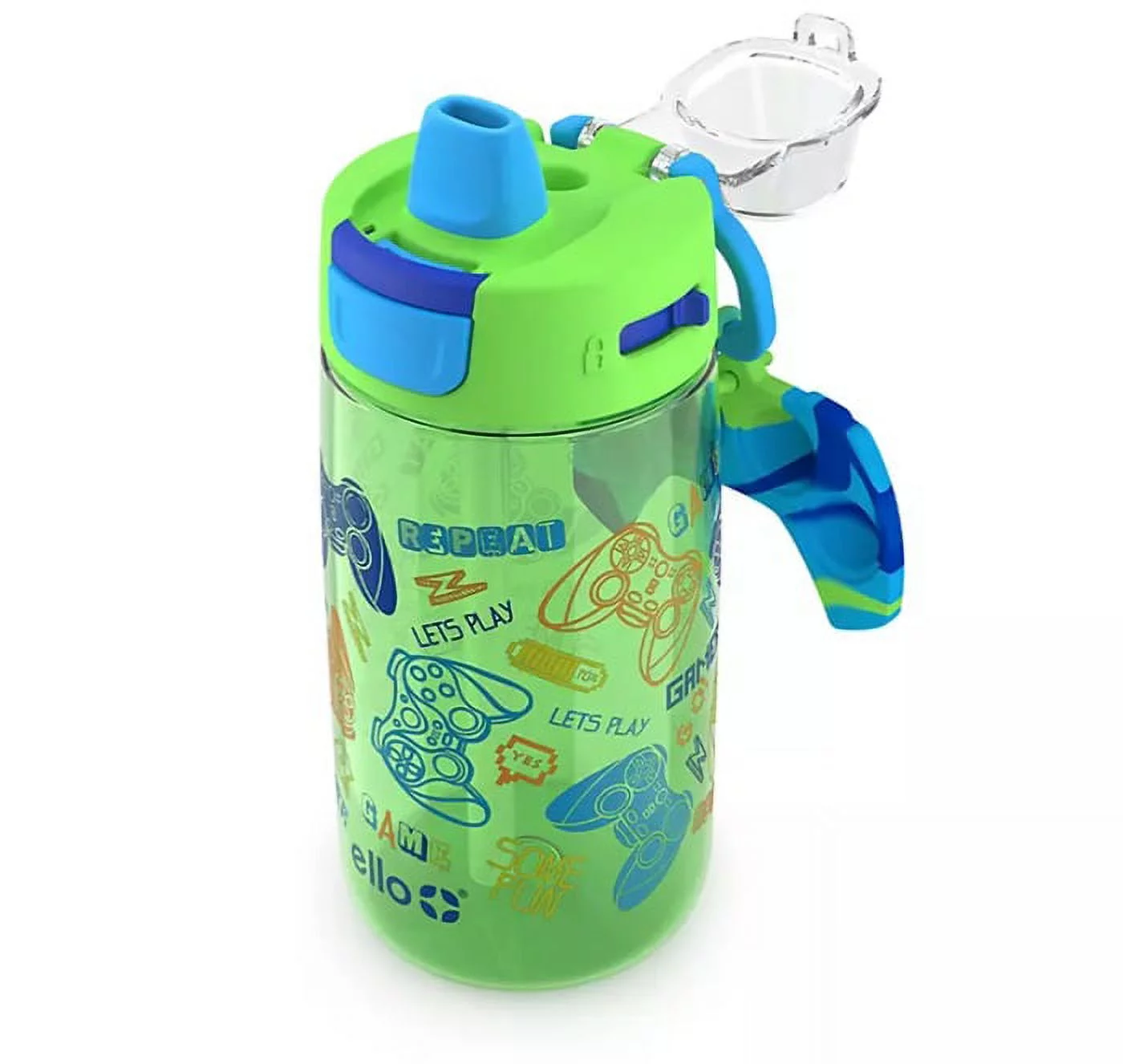 Ello Colby Pop! 14oz Tritan Kids Monster Mania Water Bottles with Fidget Toy, 3-Pack