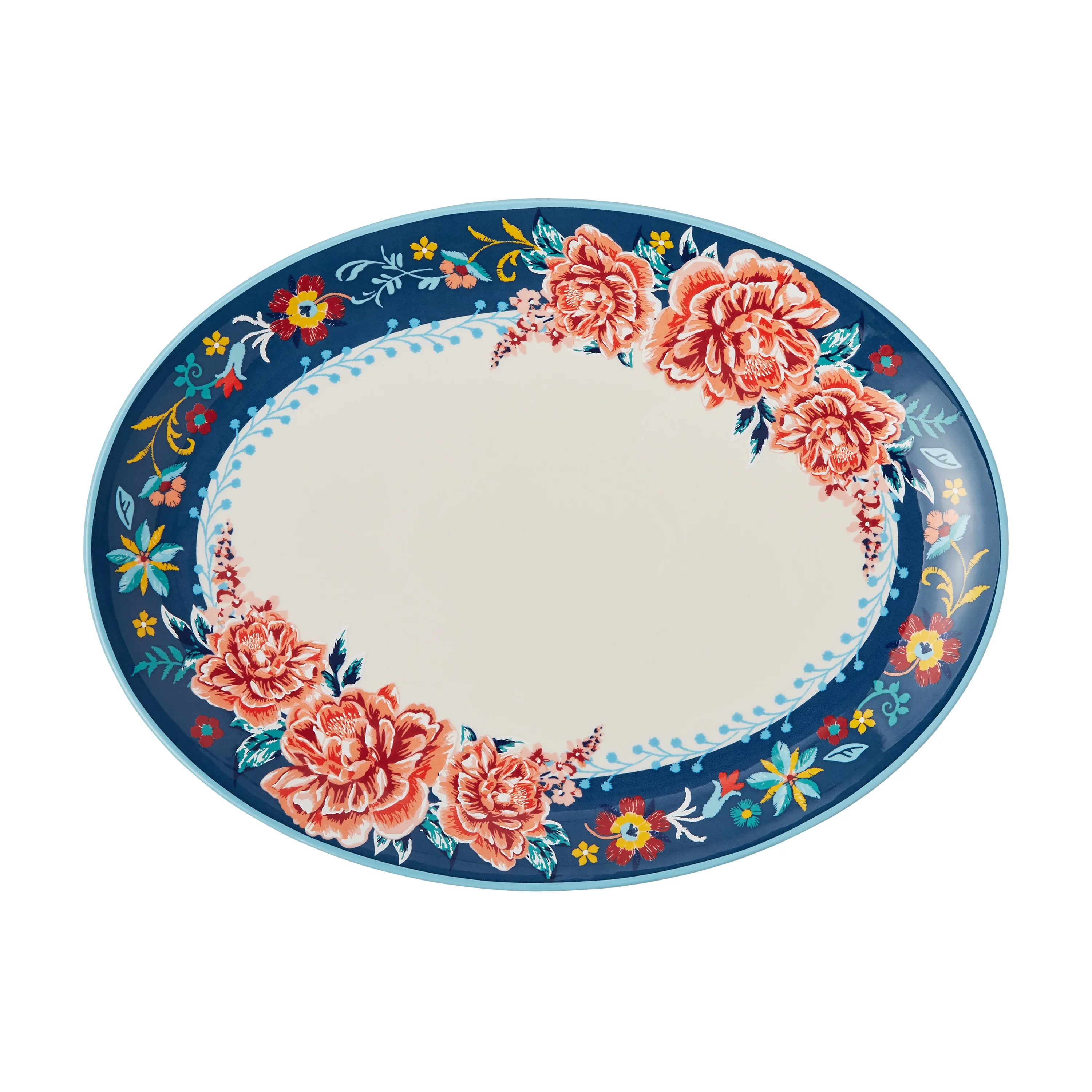 The Pioneer Woman Keepsake Floral Stoneware Serve Platter