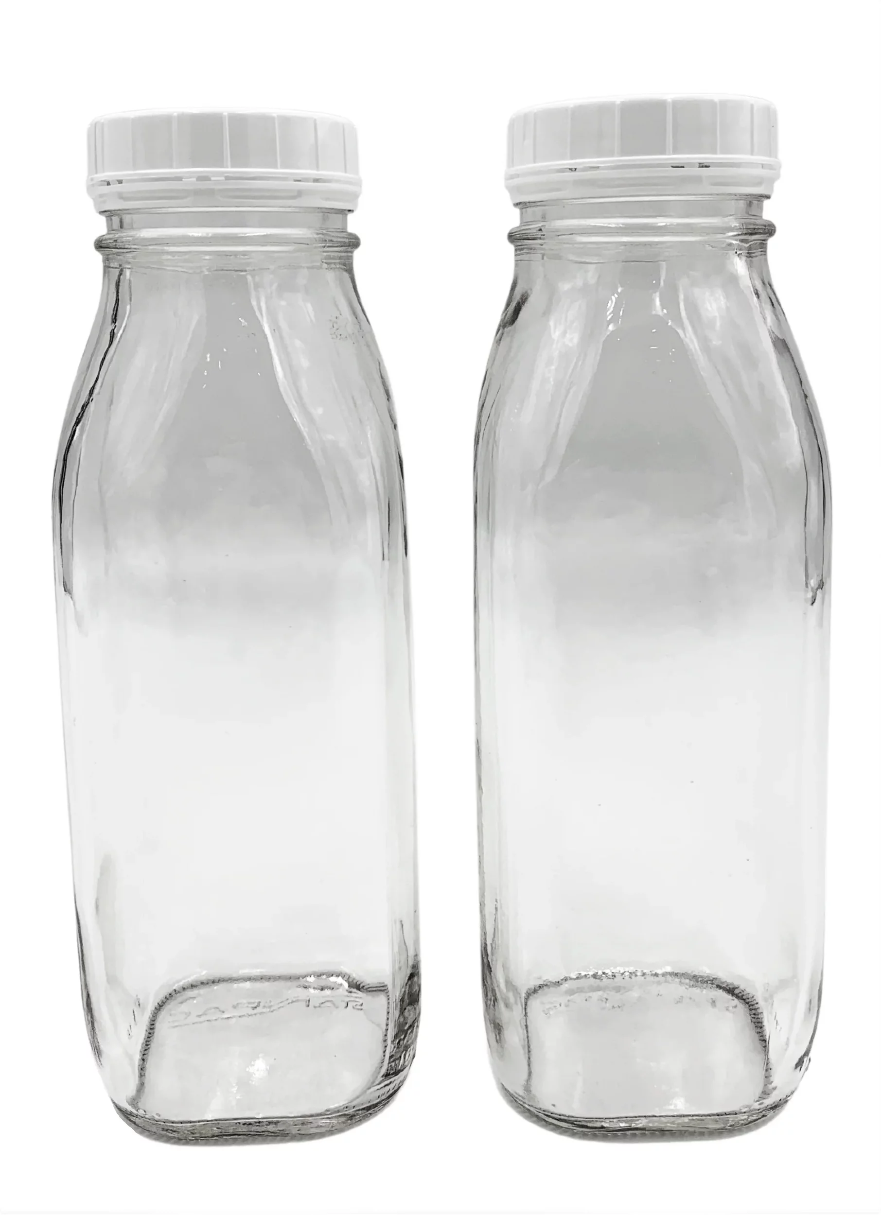 16 Oz Glass Water Bottle Virtually Unbreakable with Thick Sides and Screw-on Cap