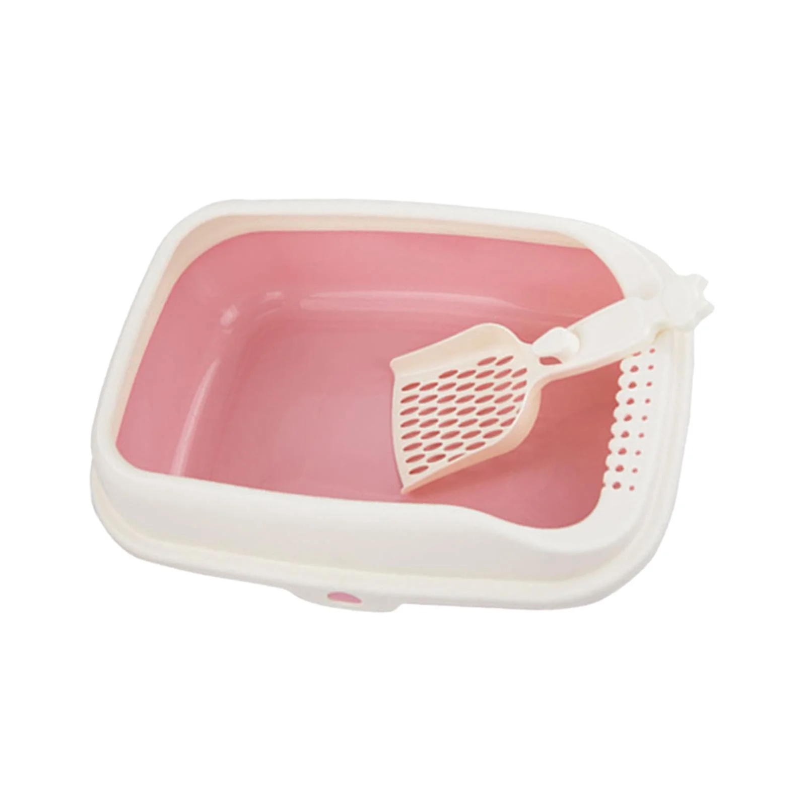 Cat Litter Box Deep Loo Toilette Sand Box Container Open Top Pet Litter Tray pink S