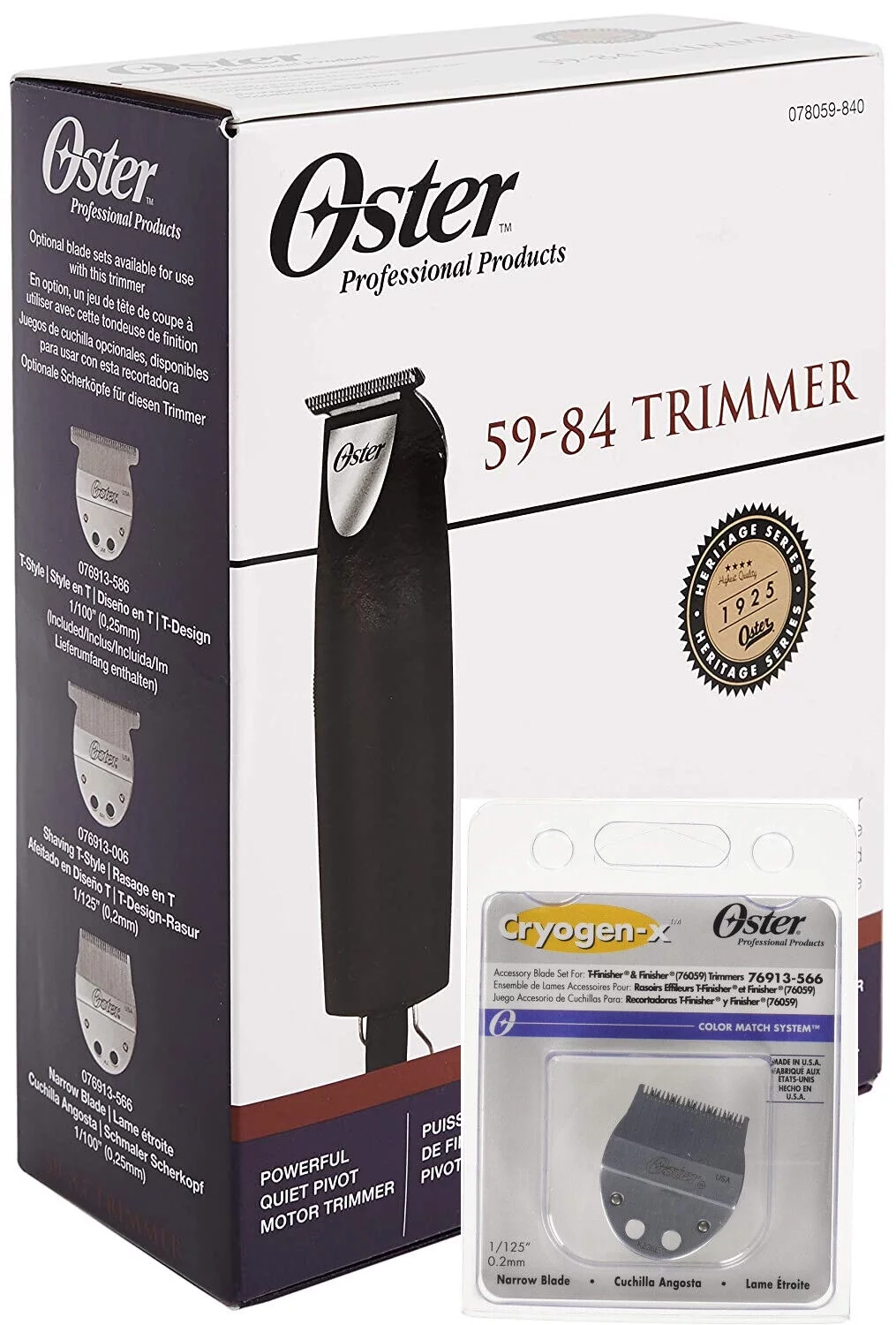 Oster Professional Hair Trimmer T-Finisher FREE Narrow Blade