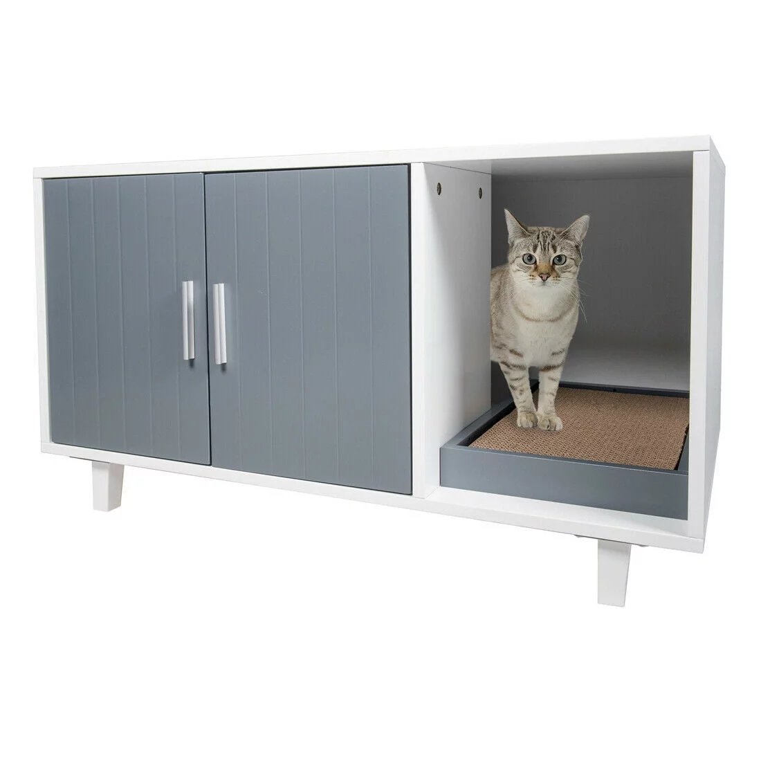 GDLF Modern Pet Crate Cat Washroom Hidden Litter Box Enclosure House Table