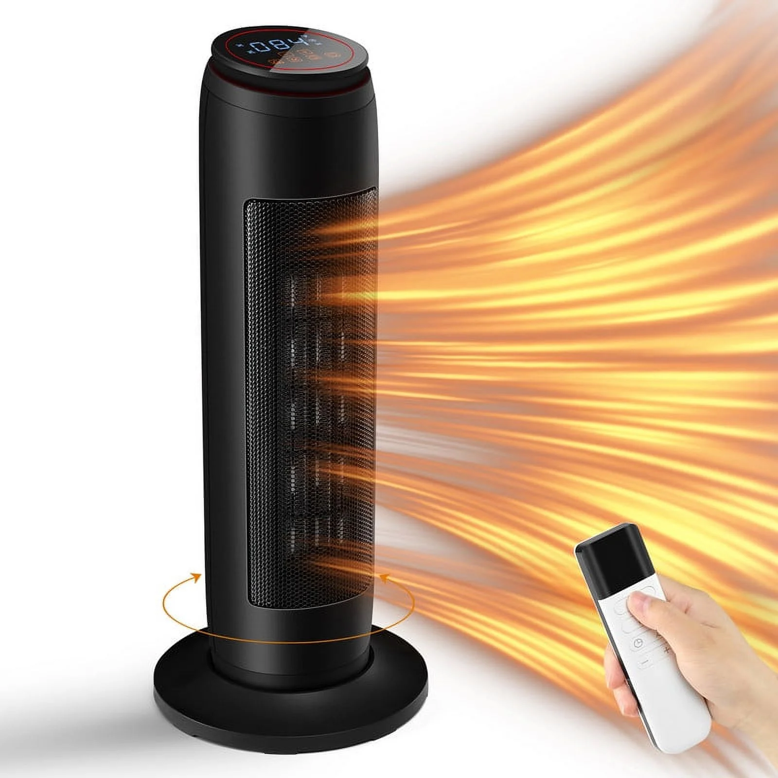 TWINNIS Tower Space Heater Portable Heater with Thermostat, Timer and Remote Control for Living Room Bedroom Office,Black