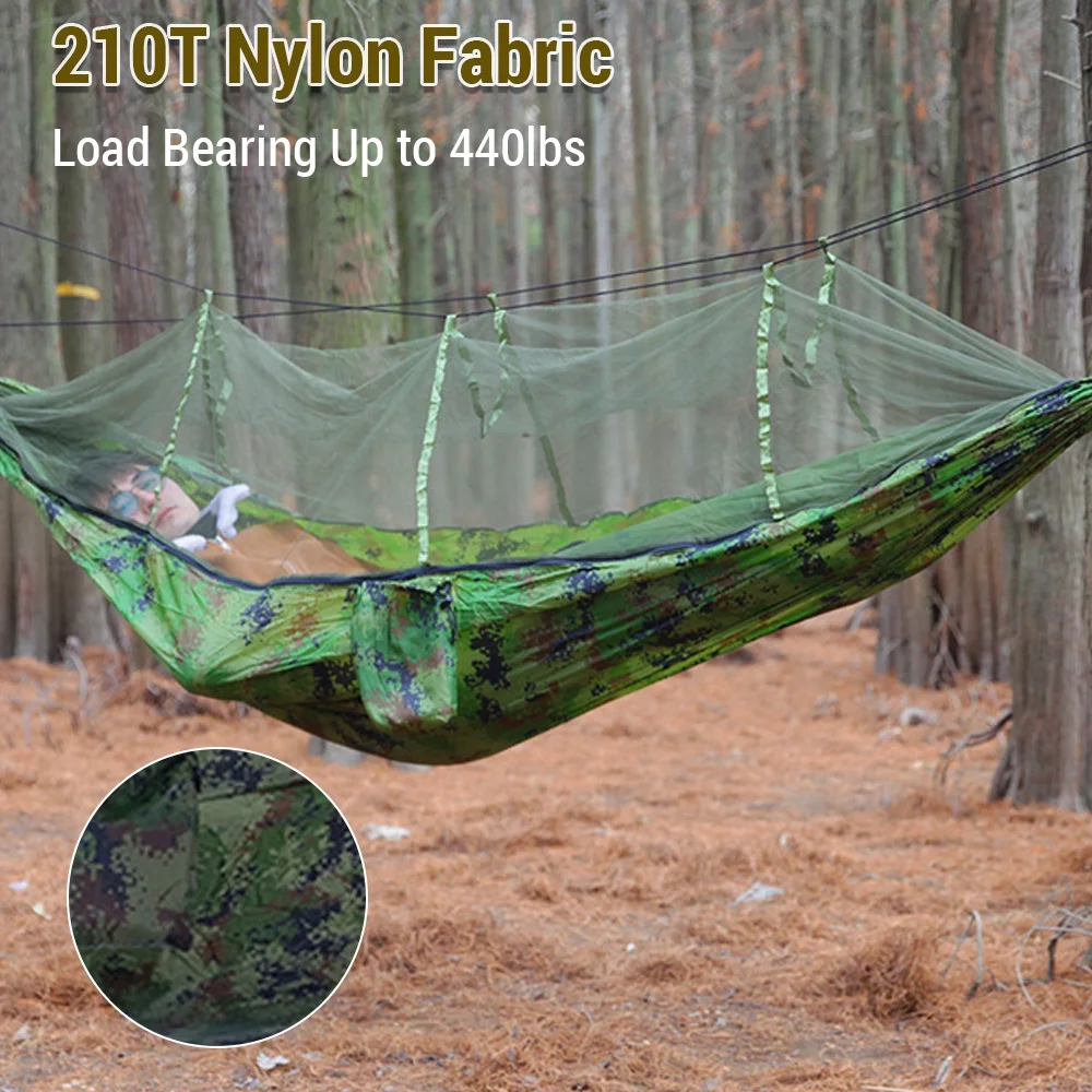 Tomshine Portable Two People Camping Hammock with Mosquito Net, Ideal for Backyard, Garden, Camping, and Backpacking