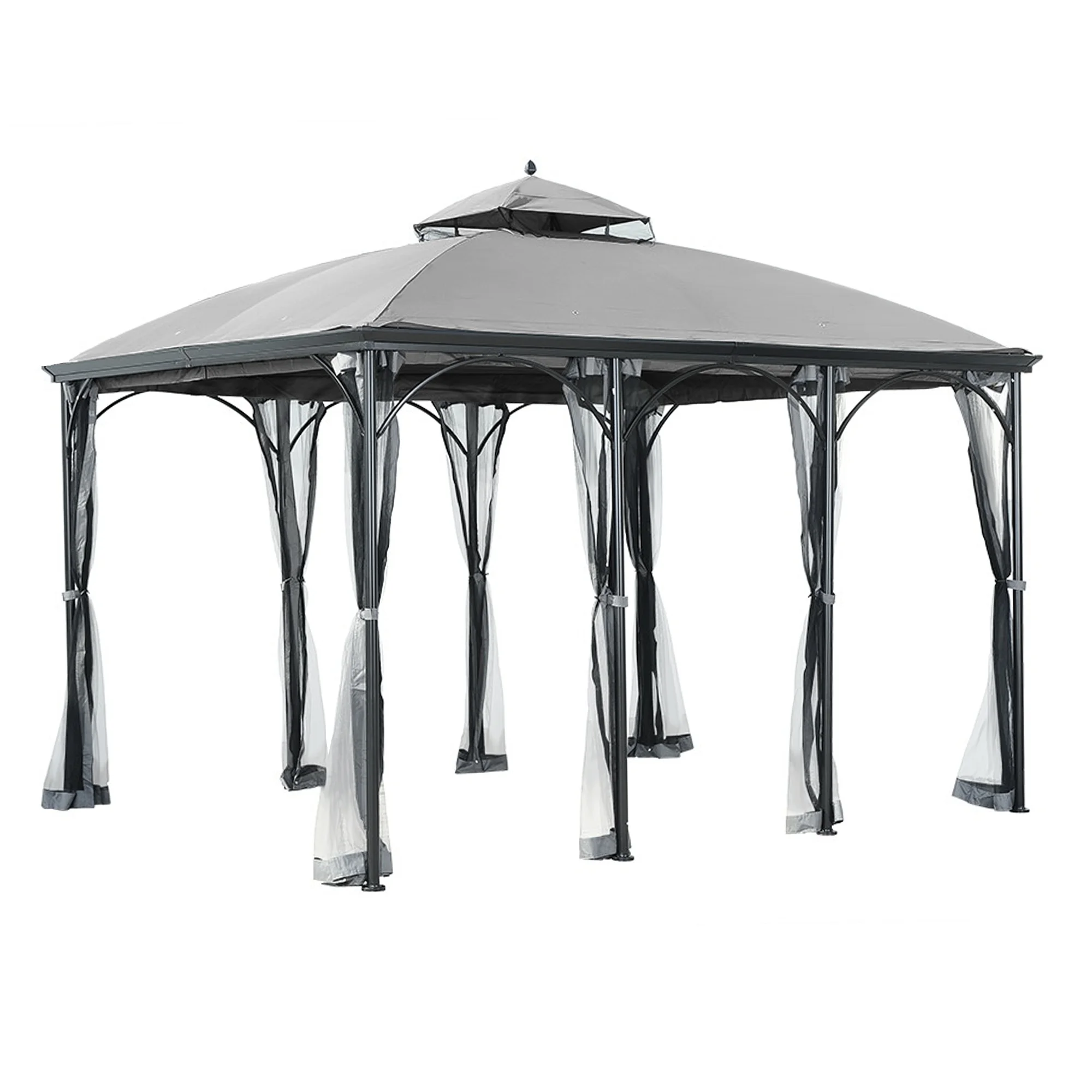 Garden Winds Replacement Canopy Top Cover for the Somerset Gazebo - Slate Gray