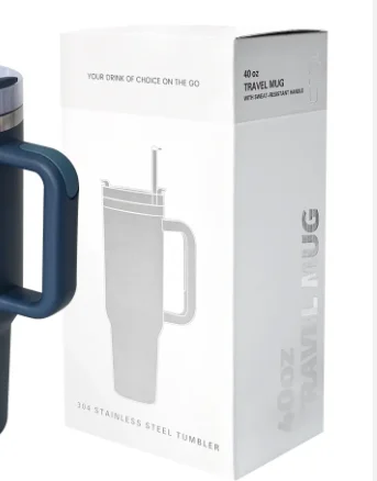 40oz Tumbler With Handle And Straw l Insulated Stainless Steel Double Wall Spill Proof Water Bottle Travel Mug l Cupholder Friendly Vacuum Sealed Tumblers With Lid