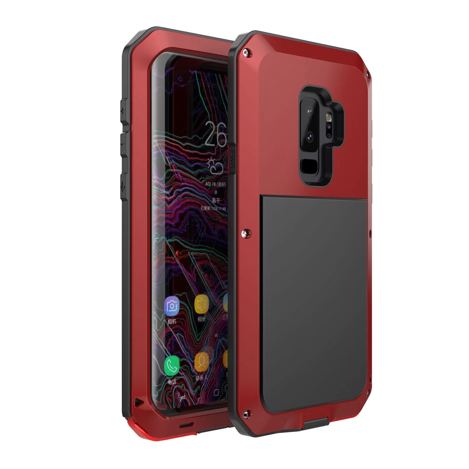 Gorilla Aluminum Metal Samsung Galaxy S9 Case (Red) Heavy Duty Military Grade Shockproof and Scratch Resistant Protection, Rugged Outdoor Travel