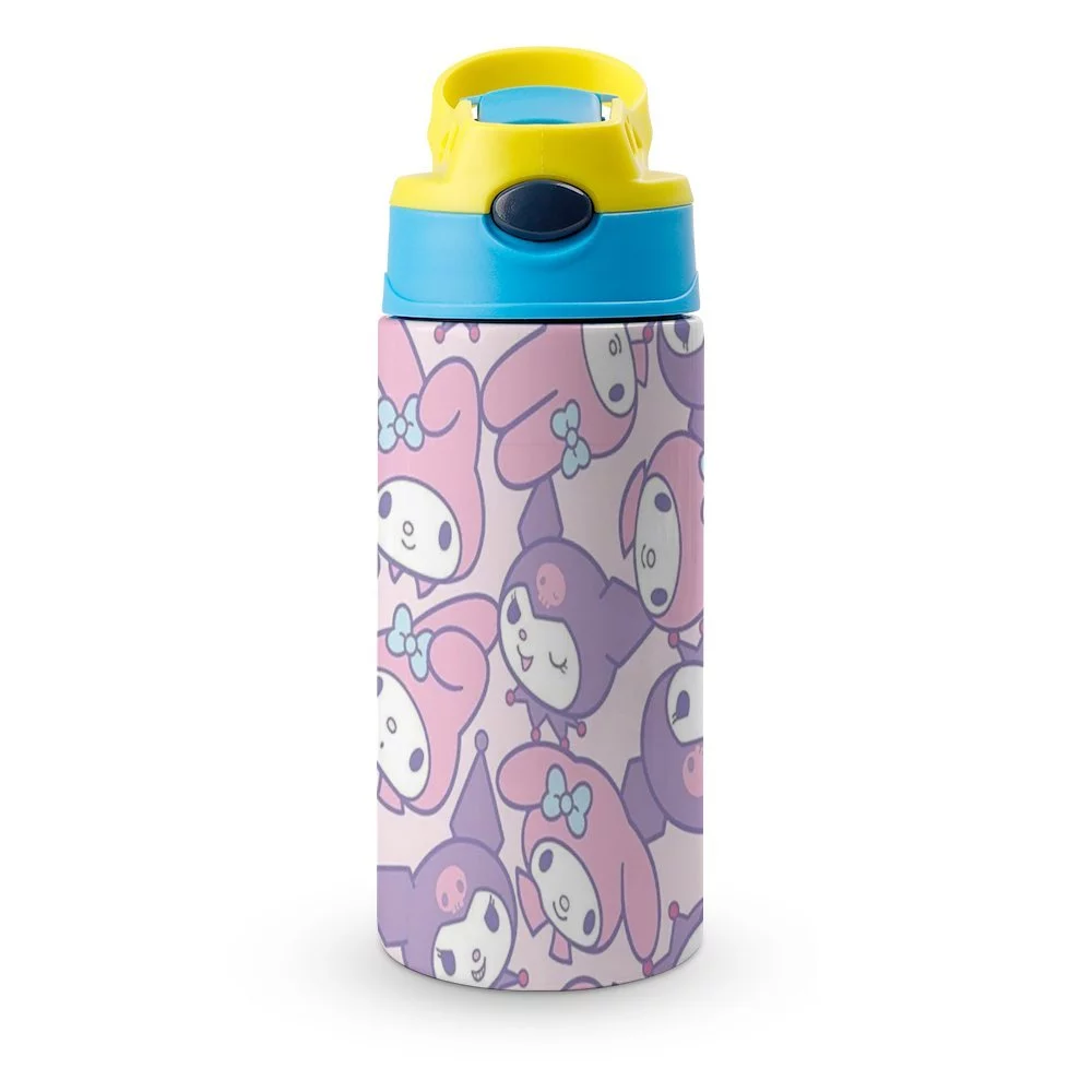 Bunny My Melody Children's Water Bottle Vacuum Insulated Stainless Steel Cup With Straw Toddler Thermoses