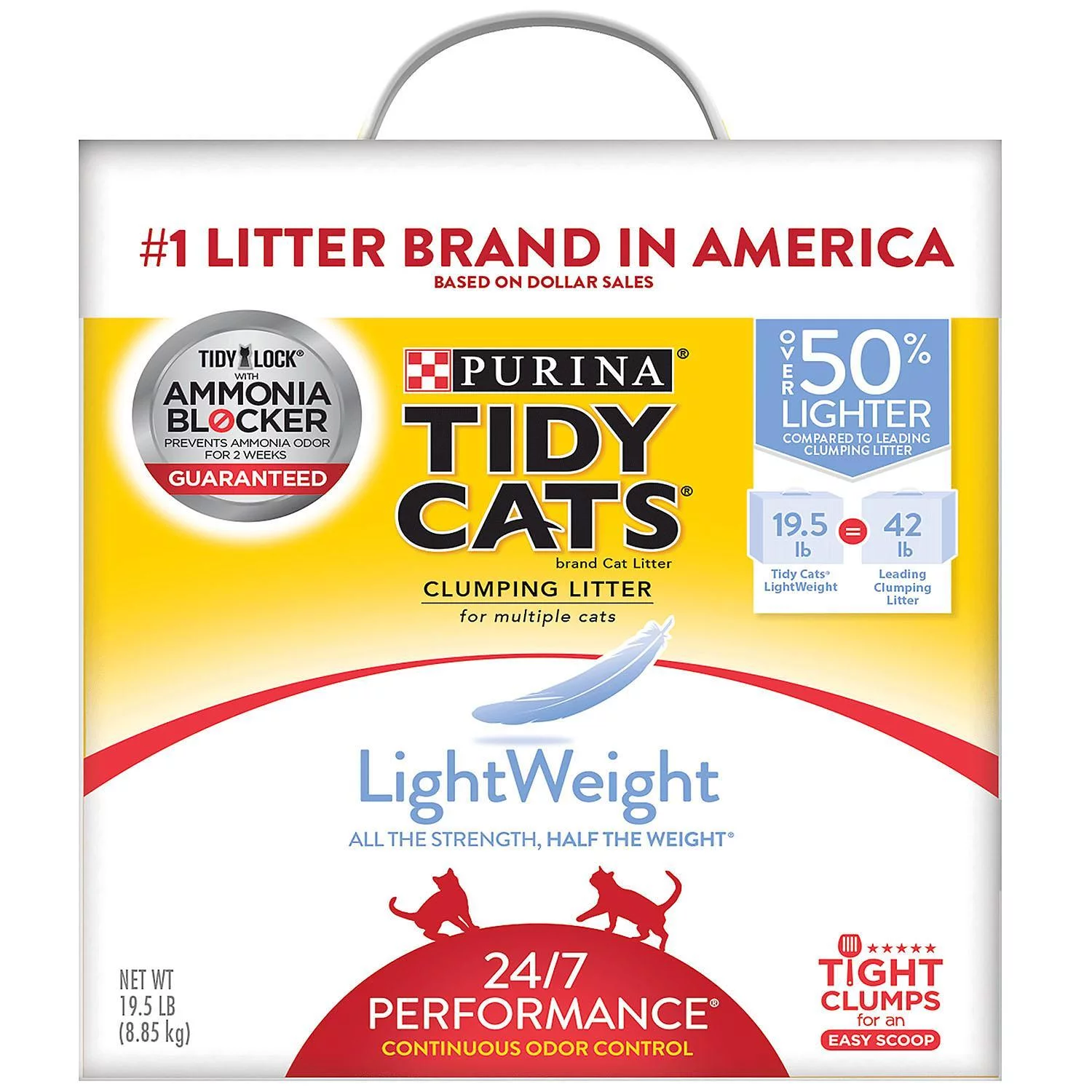 Purina Tidy Cats LightWeight 24/7 Performance for Multiple Cats Clumping Cat Litter (19.5 lbs.)