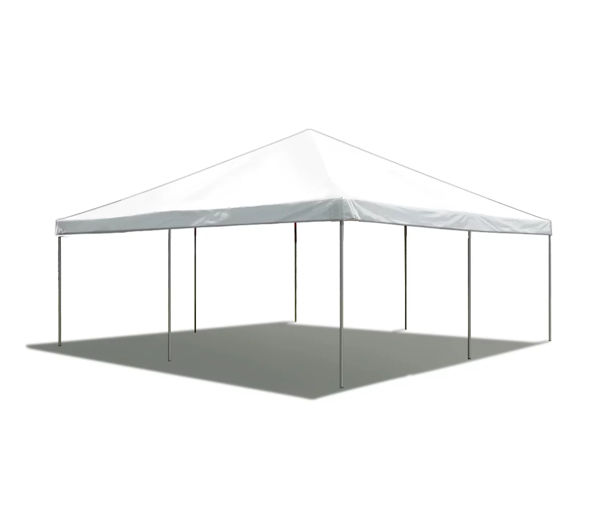 Party Tents Direct Weekender West Coast Frame Party Tent with Sidewalls, White Polyethylene, 20 ft x 20 ft