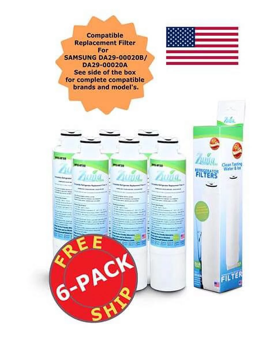ZUMA Brand , Water and Ice Filter , Model # OPFS3-RF300 , Compatible with Samsung® DA29-00020A - 6 Pack - Made in U.S.A.