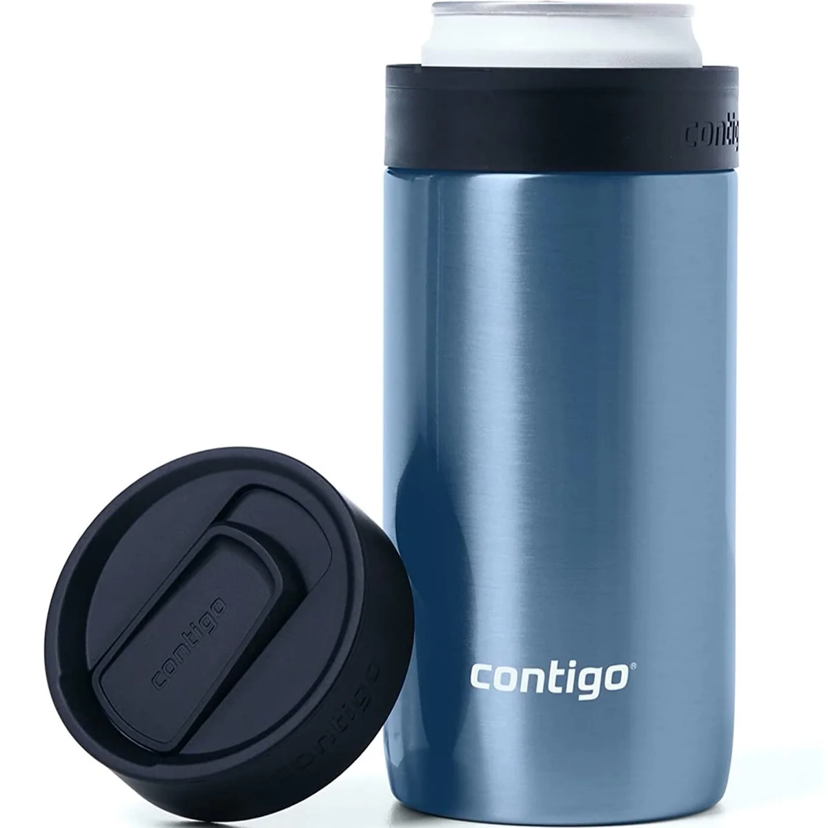 Contigo 12 oz. River North 2-in-1 Can Cooler & Tumbler- Polished Stainless Steel