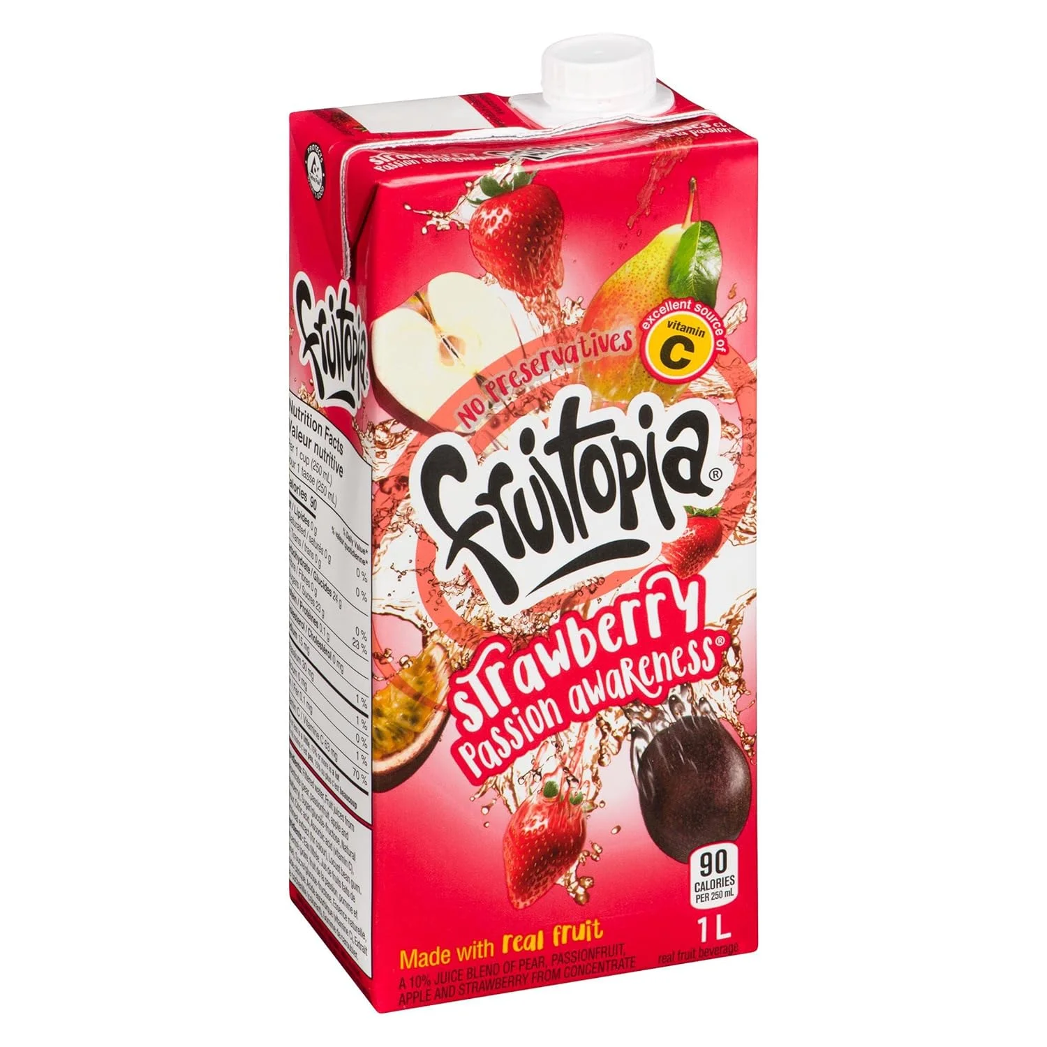 Fruitopia Strawberry Passion Awareness Juice, 1 L/35 fl. oz. Bottle {Imported from Canada}