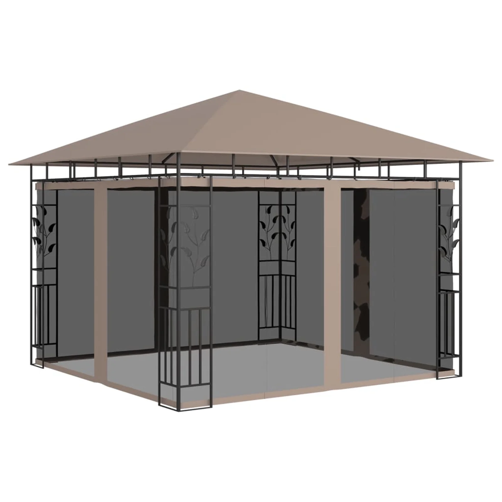 walmeck Gazebo with Mosquito Net 9.8'x9.8'x9' Taupe 0.6 ozft²