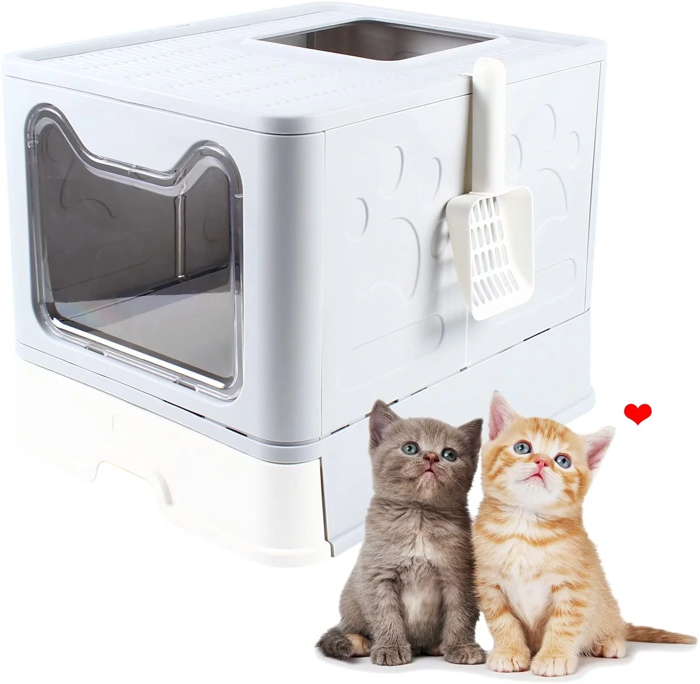 MIDUO Cat Litter Box Drawer Structure Pet Toilet Litter Tray +Cat Sand Shovel