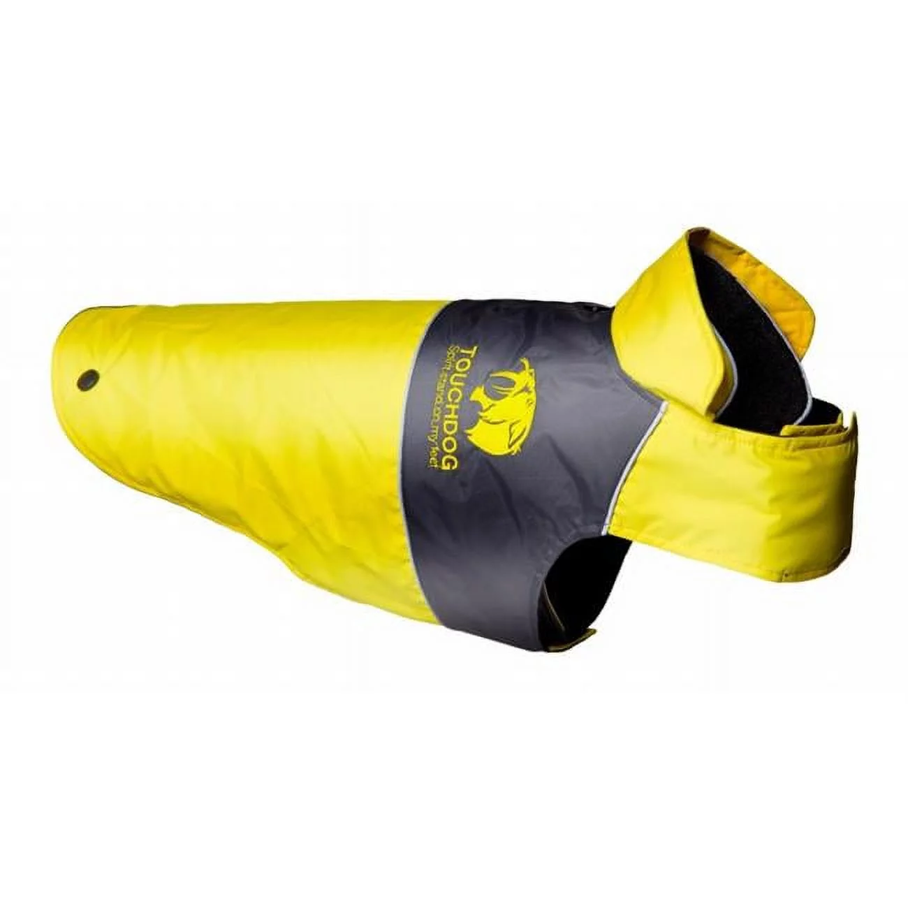 Pet Life  Touchdog Lightening-Shield Waterproof 2-in-1 Convertible Dog Jacket with Blackshark technology- Black - Large