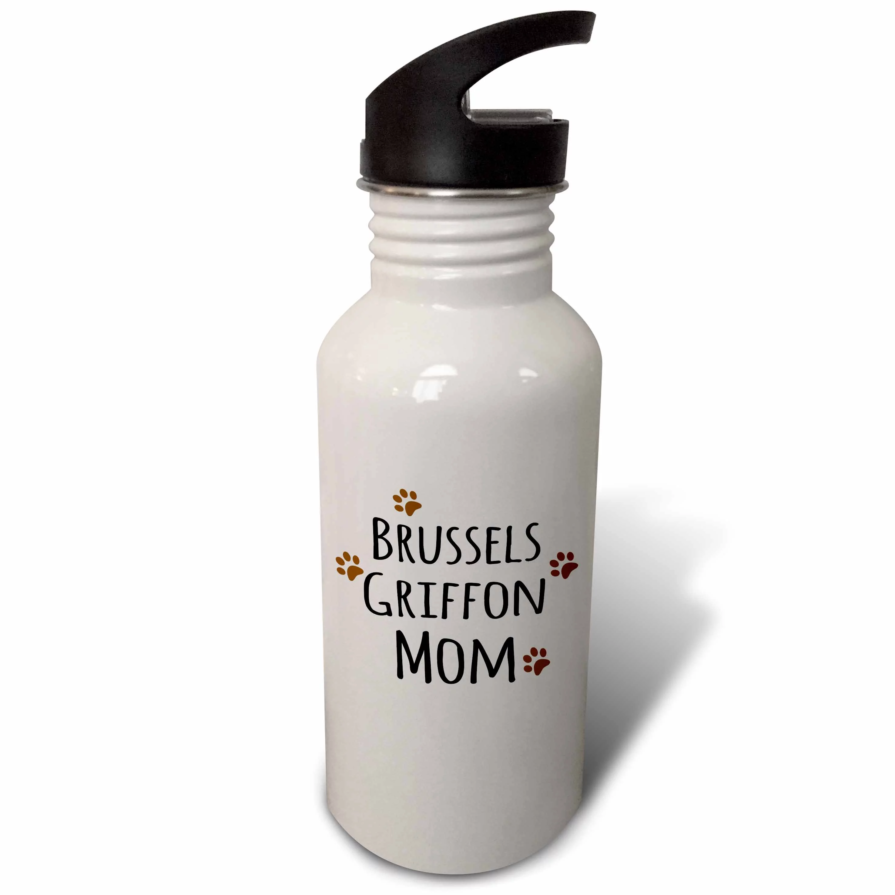Brussels Griffon Dog Mom - Doggie by breed - brown muddy paw prints love - doggy lover - pet owner 21 oz Sports Water Bottle wb-154086-1