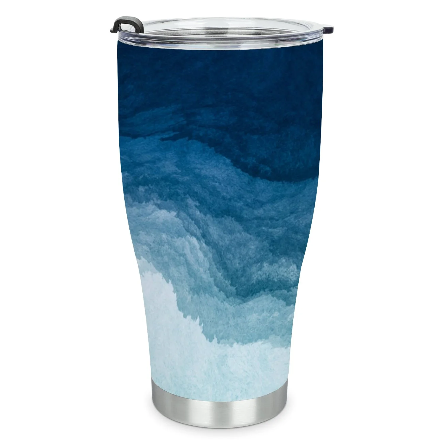 Hidove Stainless Steel Tumbler, Abstract Art Blue Paint 30oz Leak Proof & Stainless Steel Bottle for Hot & Cold Drinks - Coffee Travel Mug, Water Metal Canteen, Thermal Cup